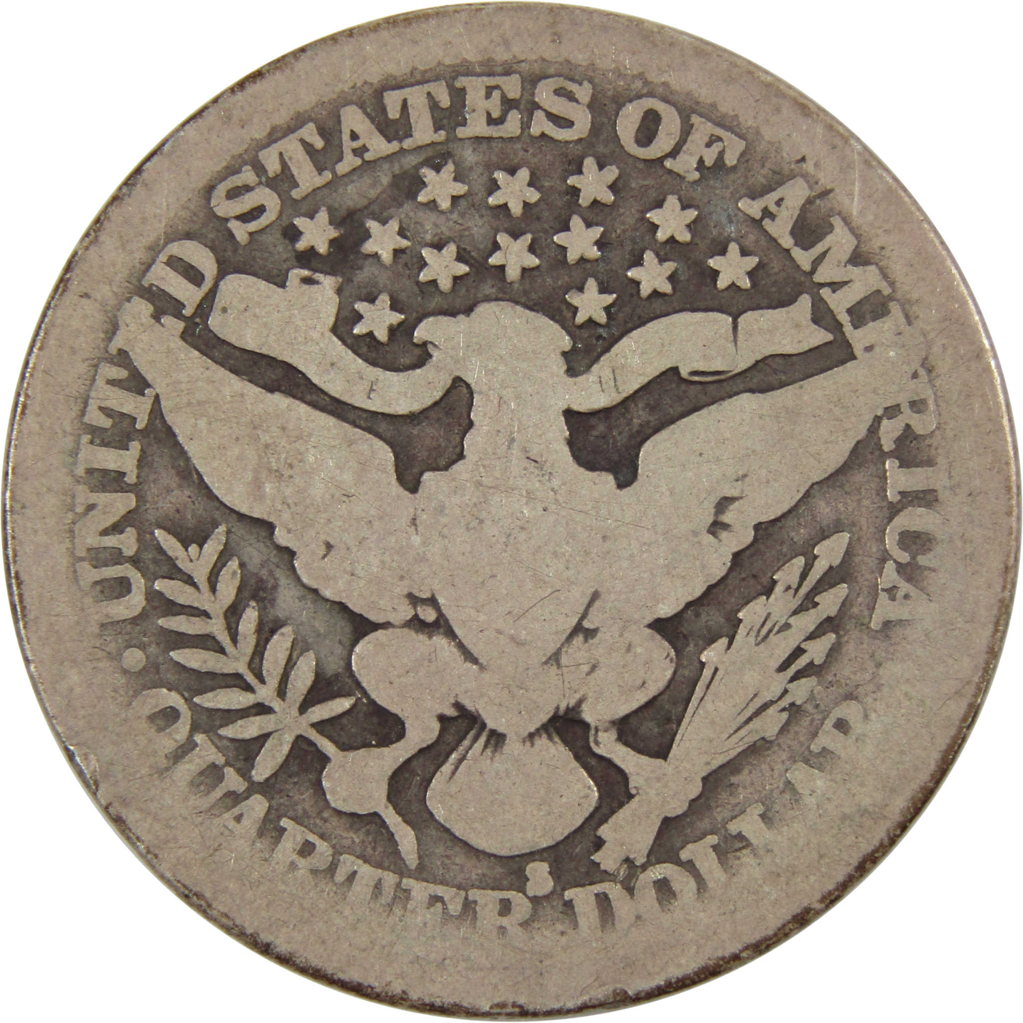 1914 S Barber Quarter AG About Good 90% Silver 25c Coin SKU:I8350