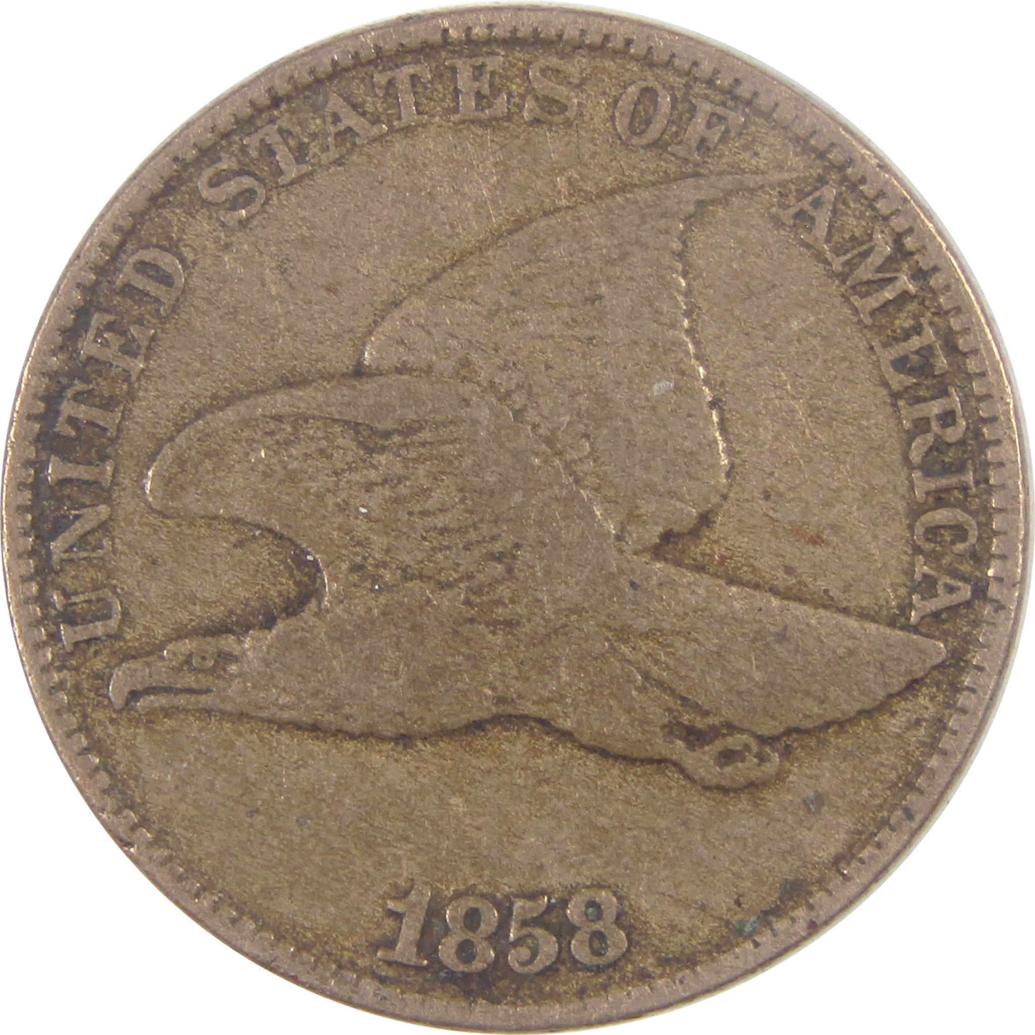 1858 Large Letters Flying Eagle Cent VF Very Fine Penny 1c SKU:I17297