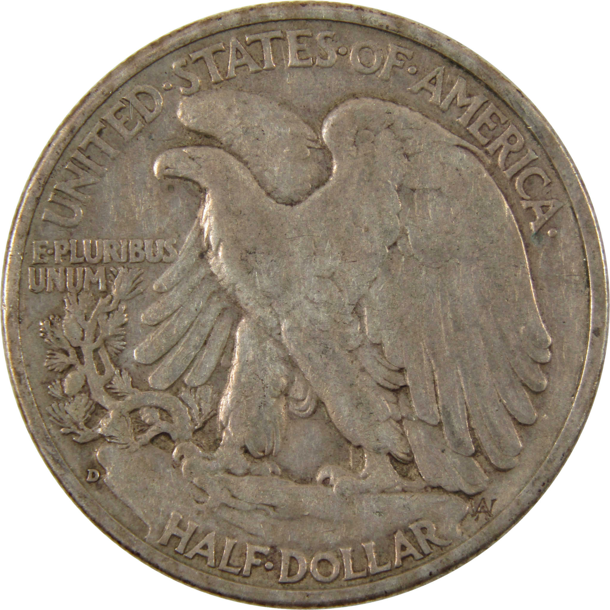 1938 D Liberty Walking Half Dollar VF Very Fine 90% Silver SKU:I9010