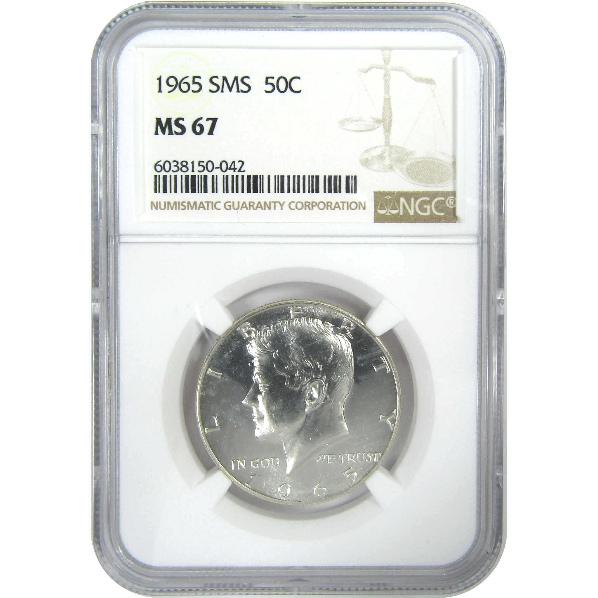 1965 SMS Kennedy Half Dollar MS 67 NGC Silver Clad SKU:CPC9357