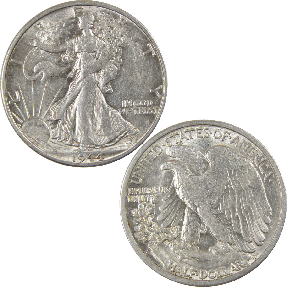 1944 S Liberty Walking Silver 50c Borderline Uncirculated SKU:I28677