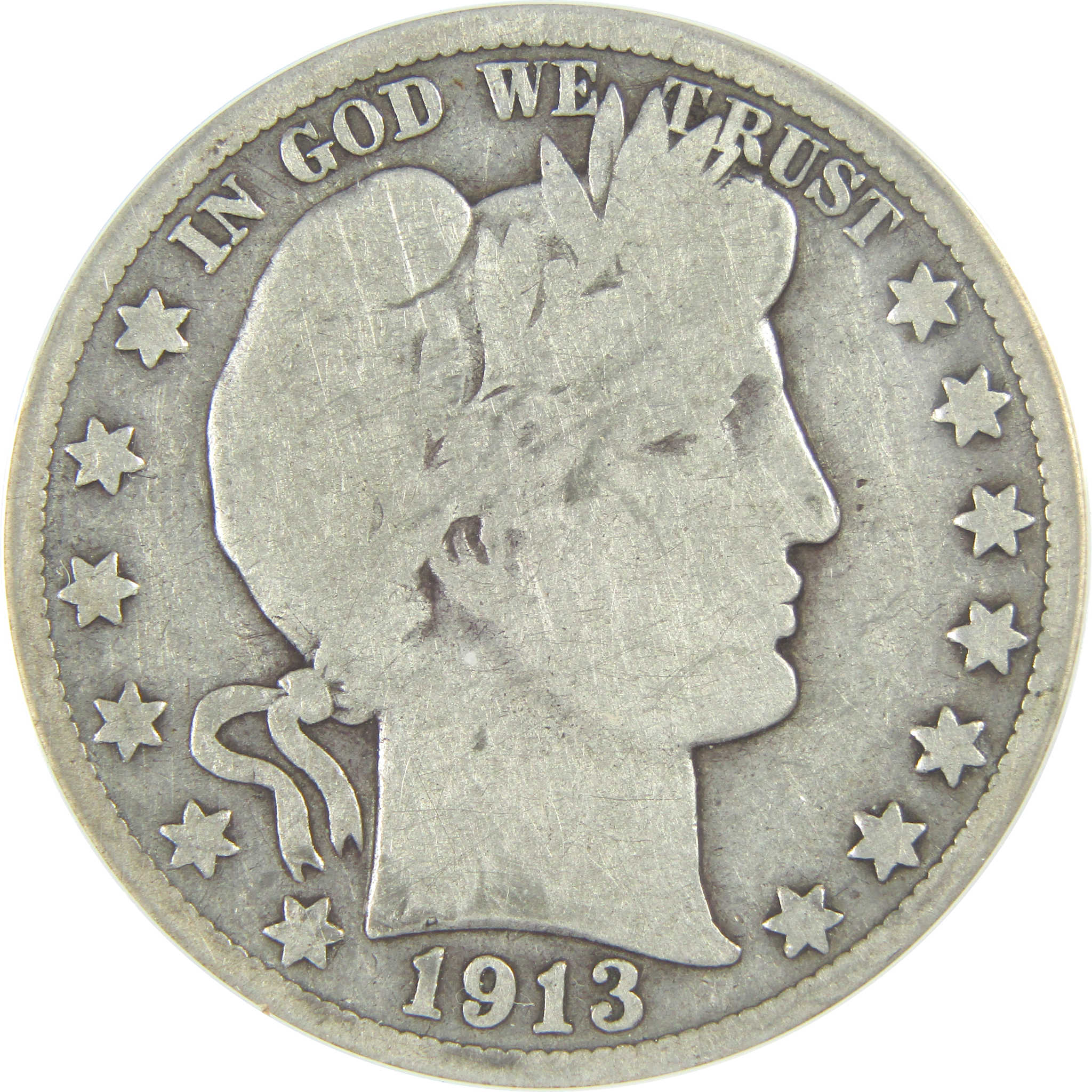 1913 Barber Half Dollar G 6 ANACS Silver 50c Coin SKU:I16354