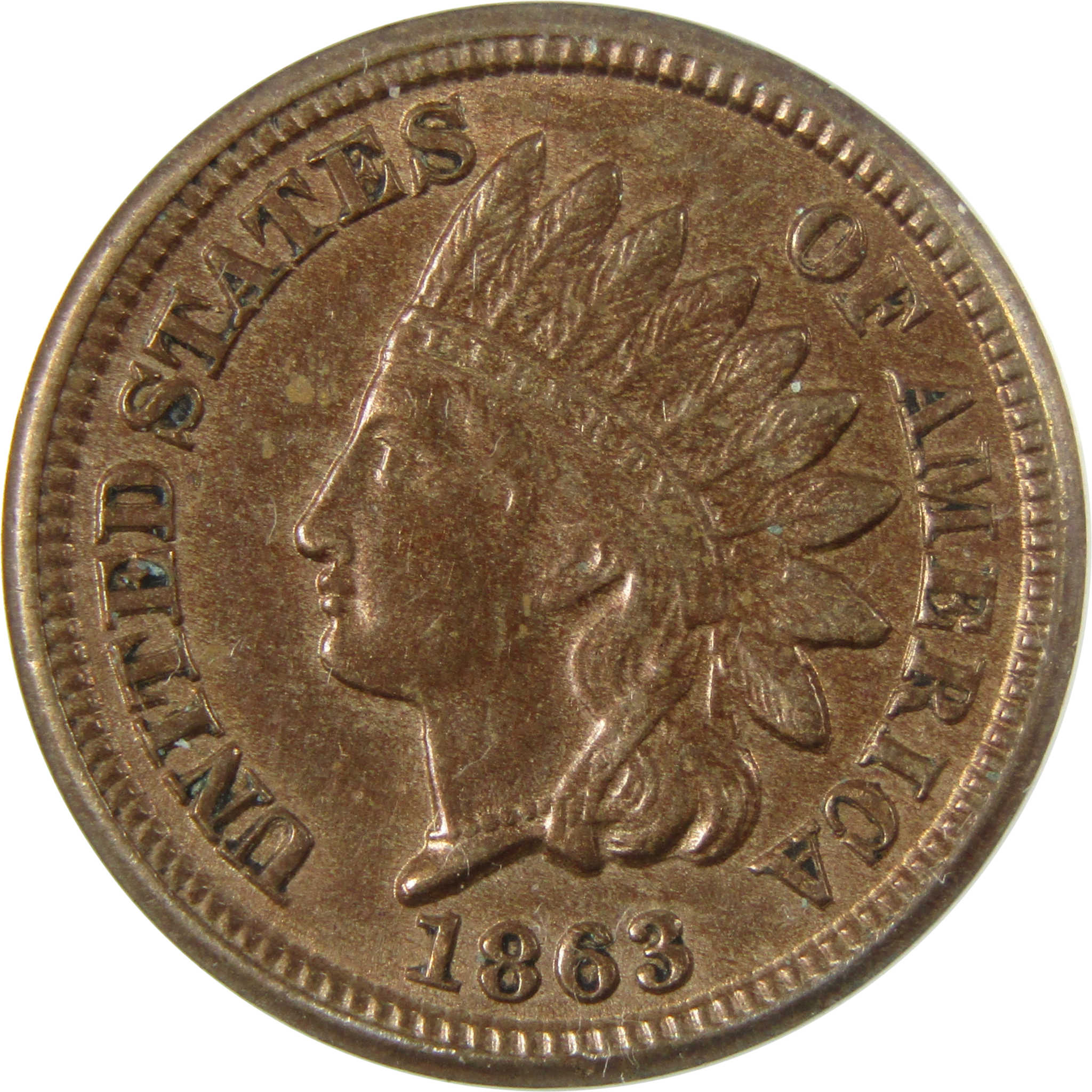 1863 Indian Head Cent MS 61 ANACS Penny Uncirculated SKU:I27104