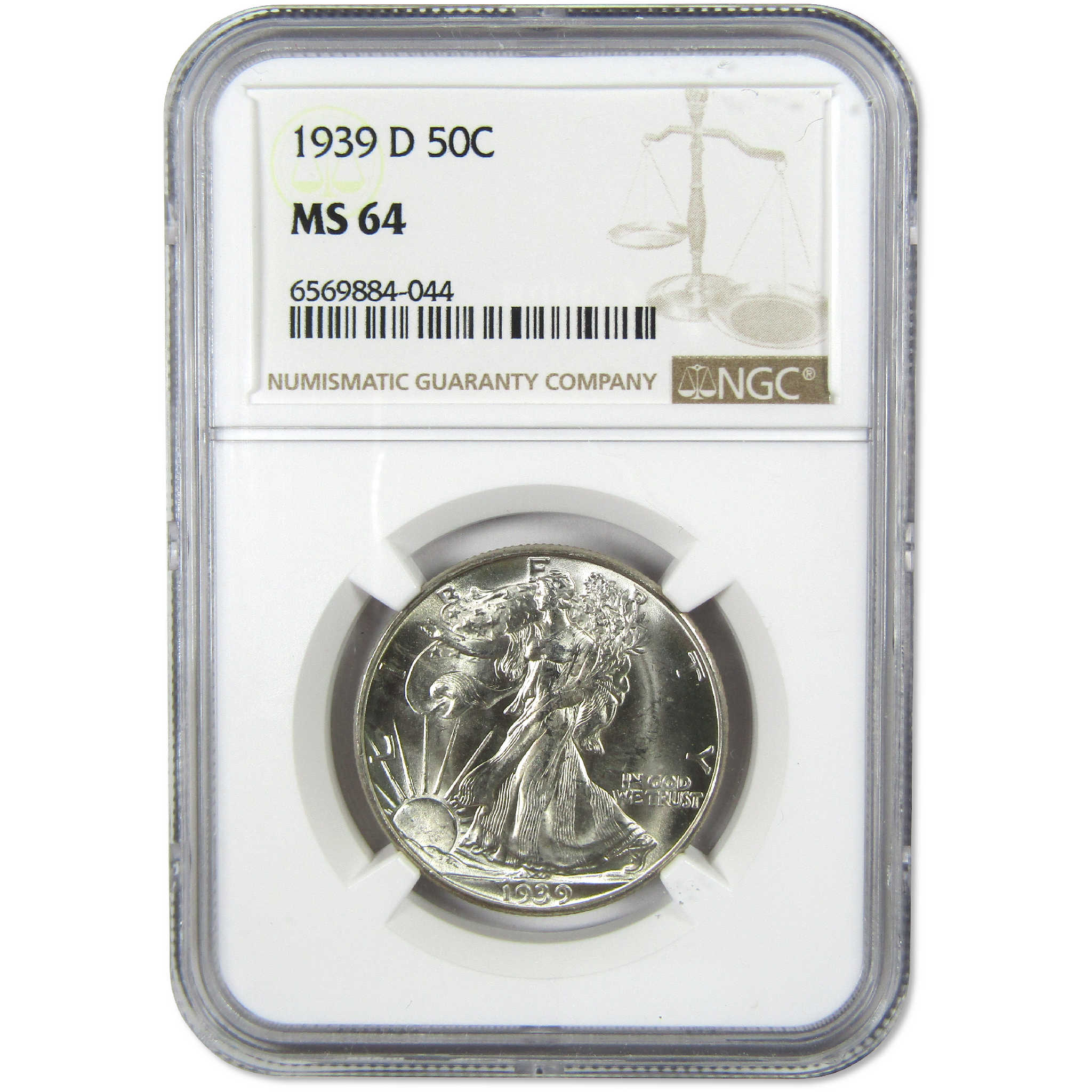 1939 D Liberty Walking Silver Half Dollar MS 64 NGC Uncirculated