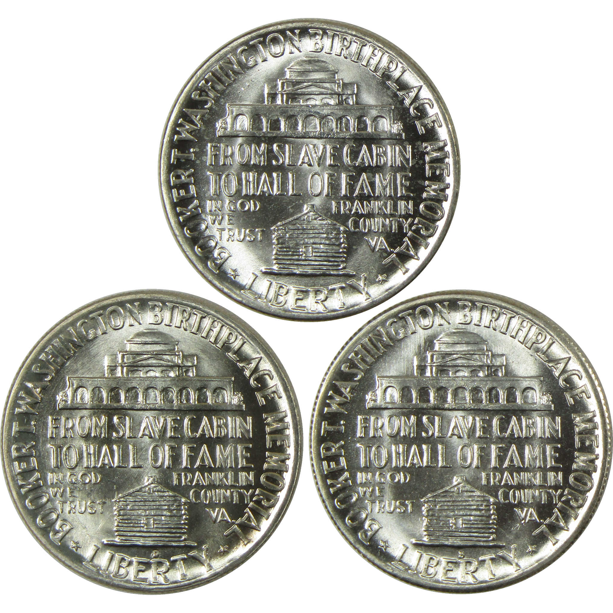 1951 PDS Booker T Washington 50c 3 Coin All-Mint Set Very Choice Unc