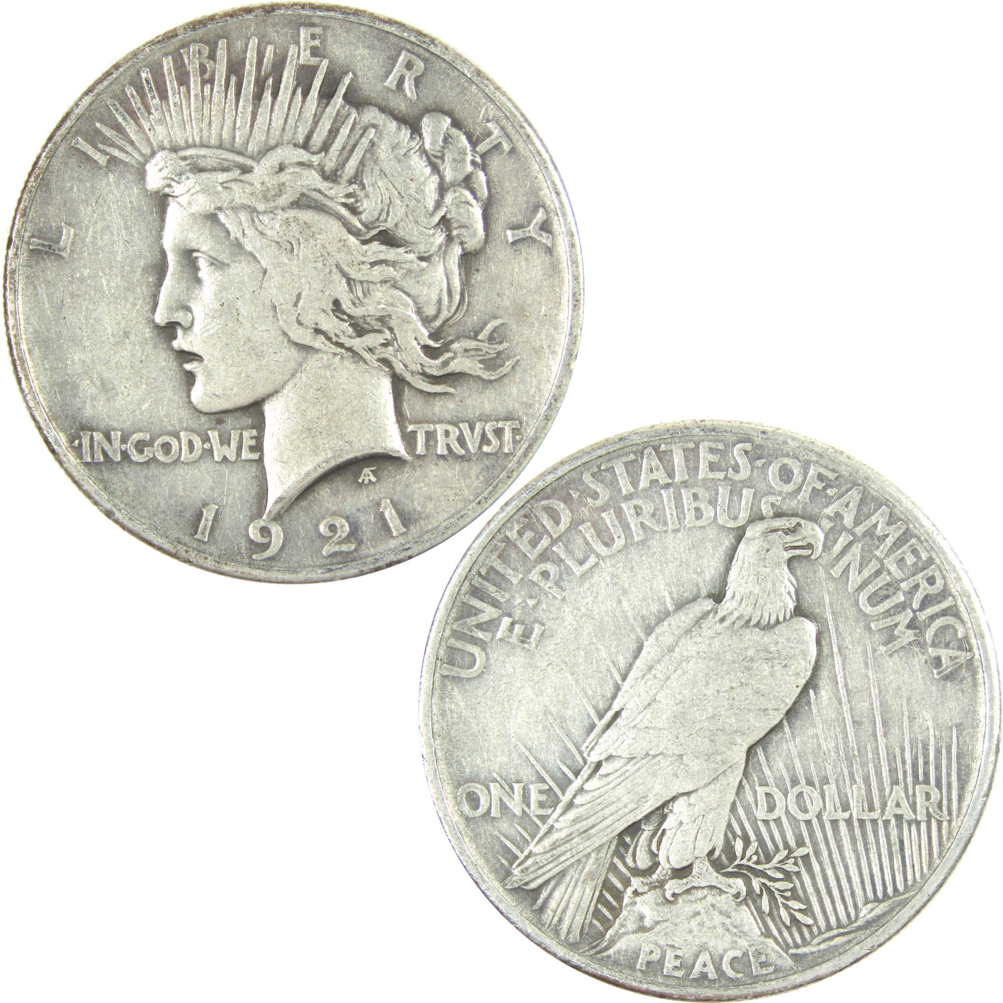 1921 High Relief Peace Dollar VF Very Fine Silver $1 Coin SKU:I16512