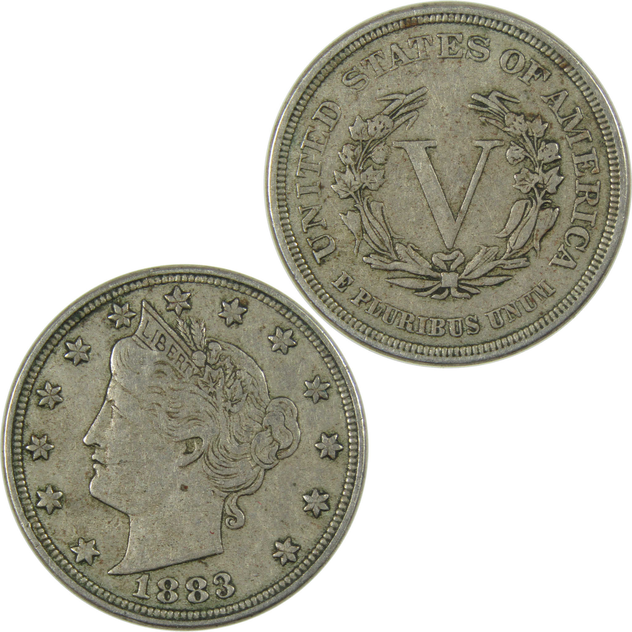 1883 No Cents Liberty Head V Nickel VF Very Fine 5c Coin SKU:I27236