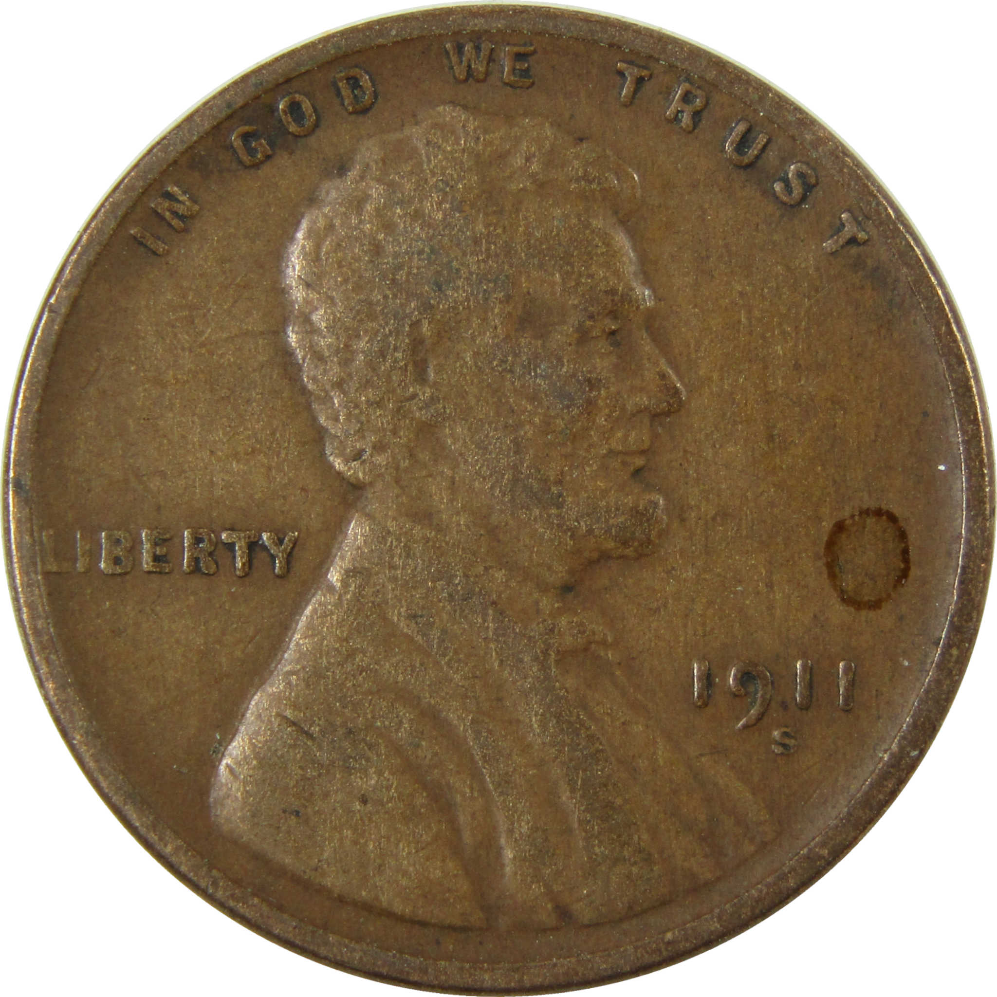 1911 S Lincoln Wheat Cent F Fine Penny 1c Coin Collectible SKU:I28134