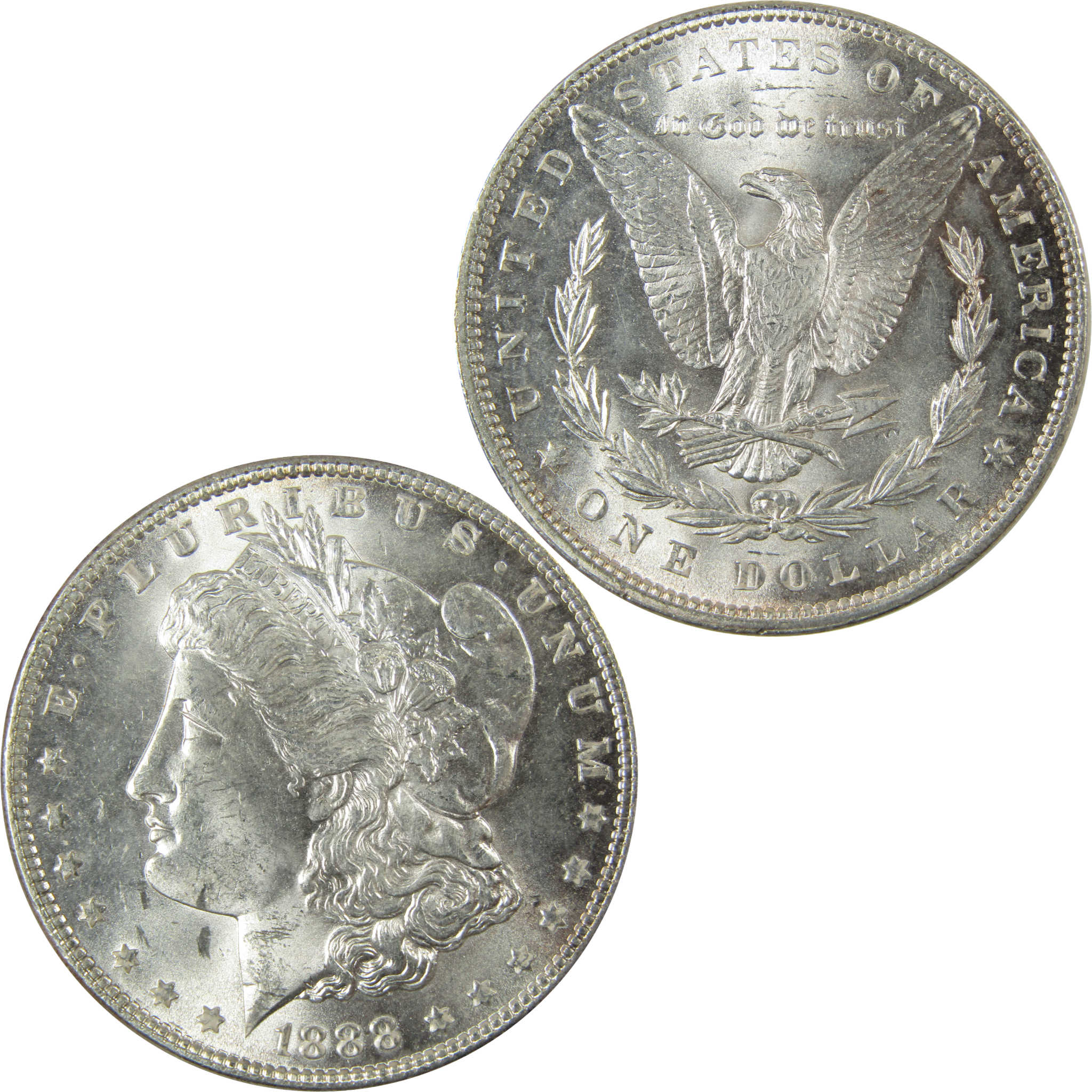 1888 Morgan Silver Dollar Uncirculated Mint State $1 Coin SKU:I28244