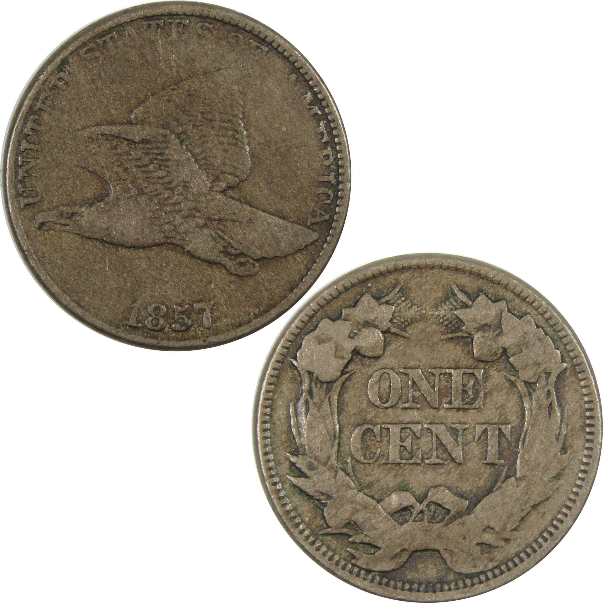 1857 Flying Eagle Cent F Fine CopperNickel Penny 1c Coin SKU:I14366