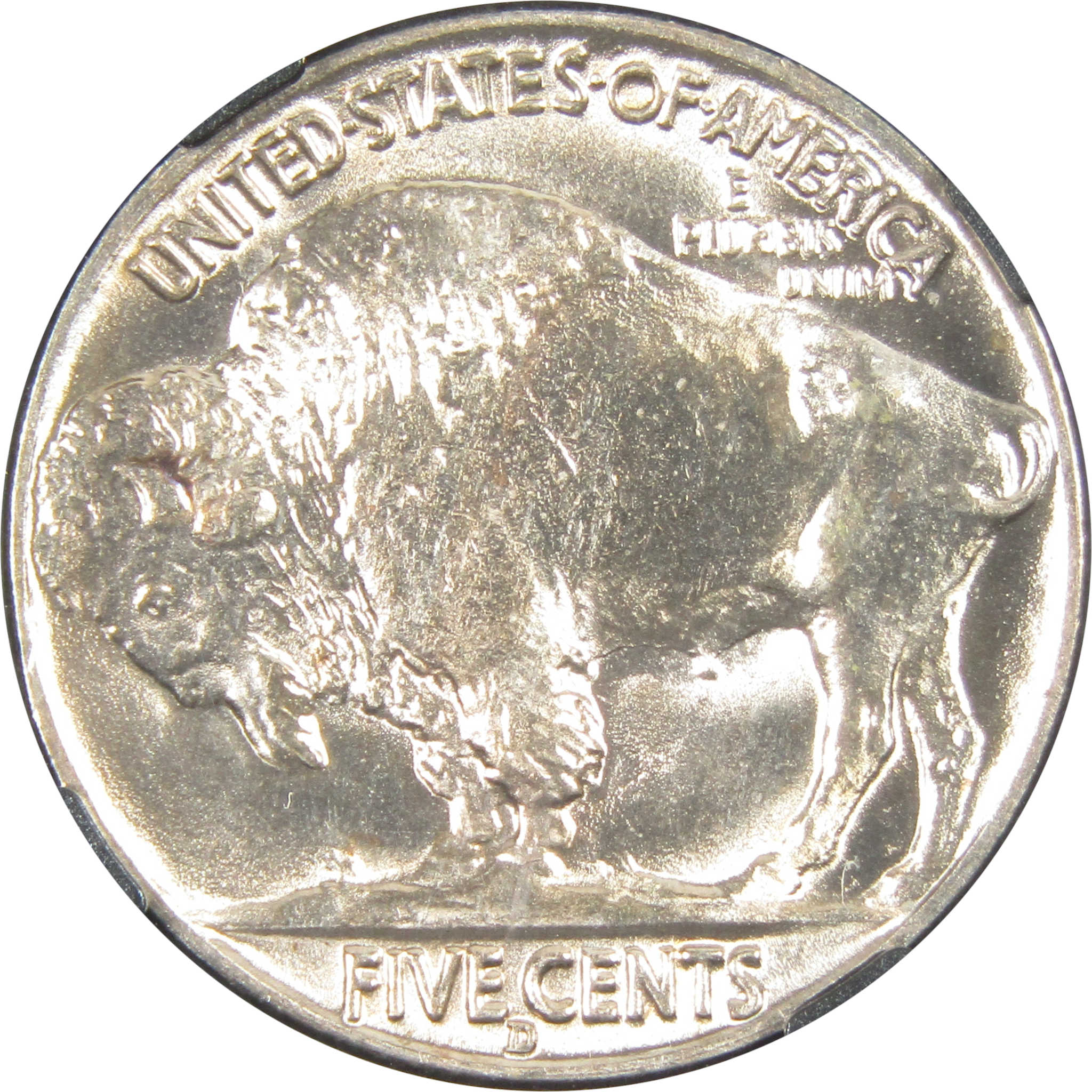 1938 D Buffalo Nickel MS 66 NGC 5c Original Bag Fragment SKU:I14585