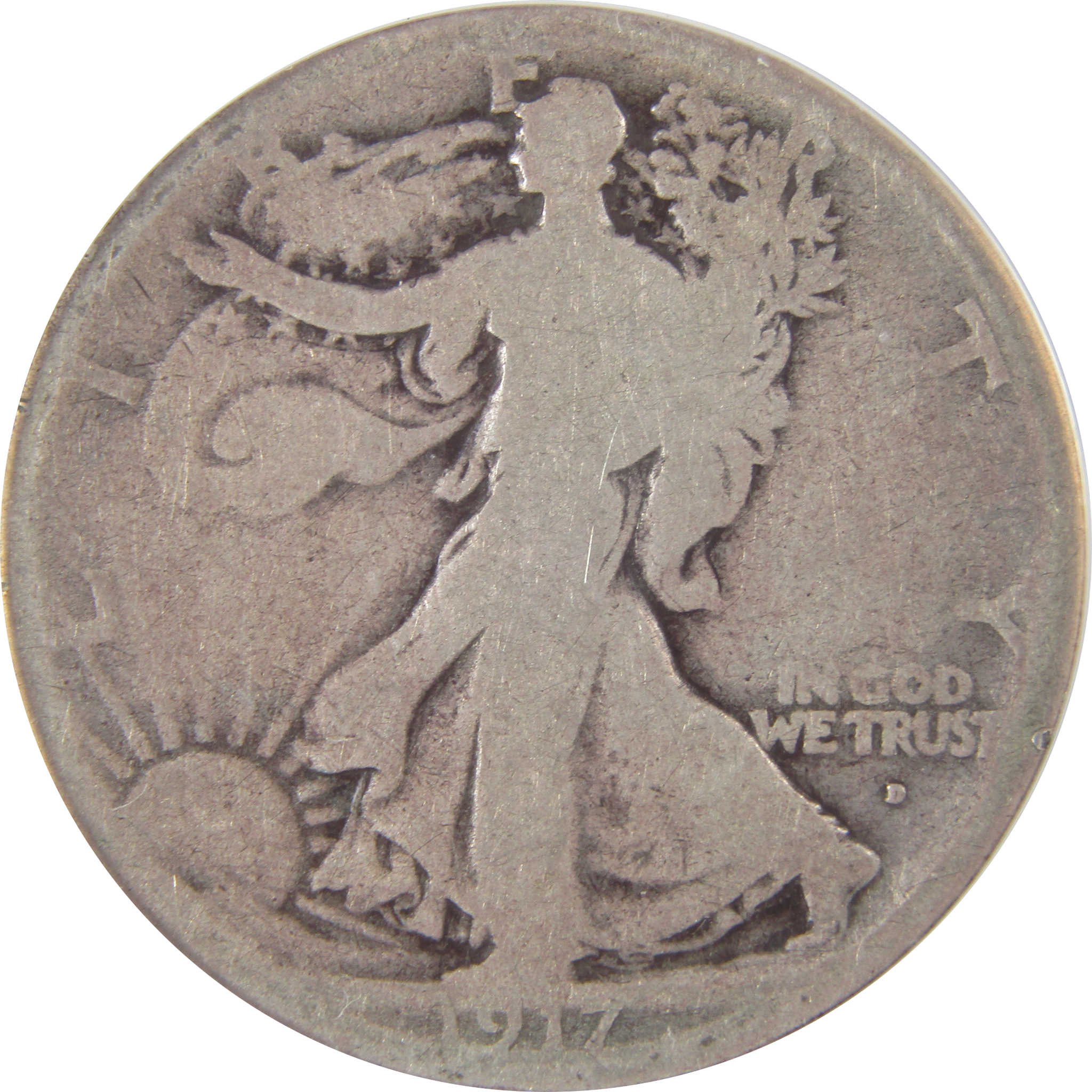 1917 D Obverse Liberty Walking Half Dollar AG 3 ANACS SKU:I17509