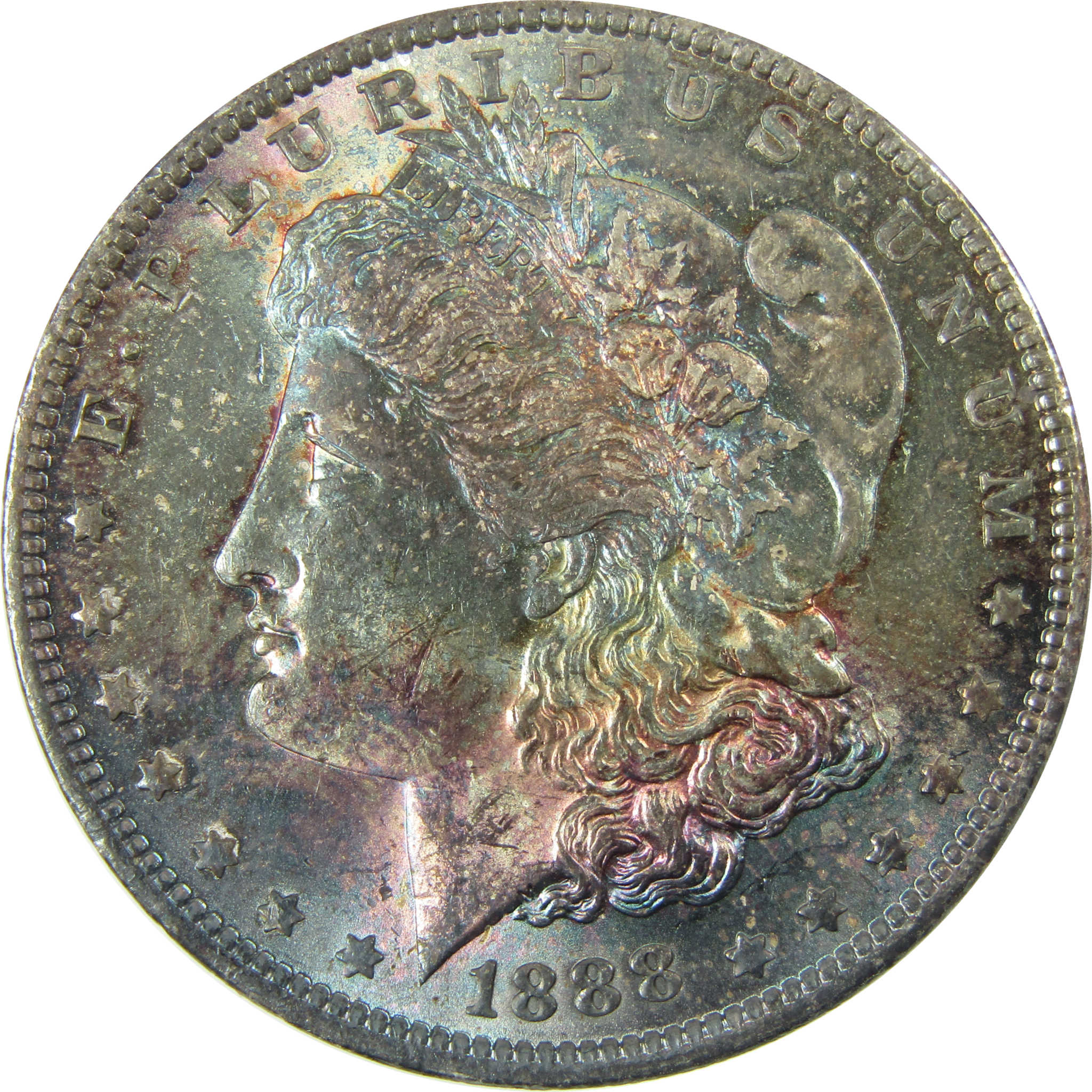 1888 Morgan Silver Dollar AU About Uncirculated Toned SKU:CP1644