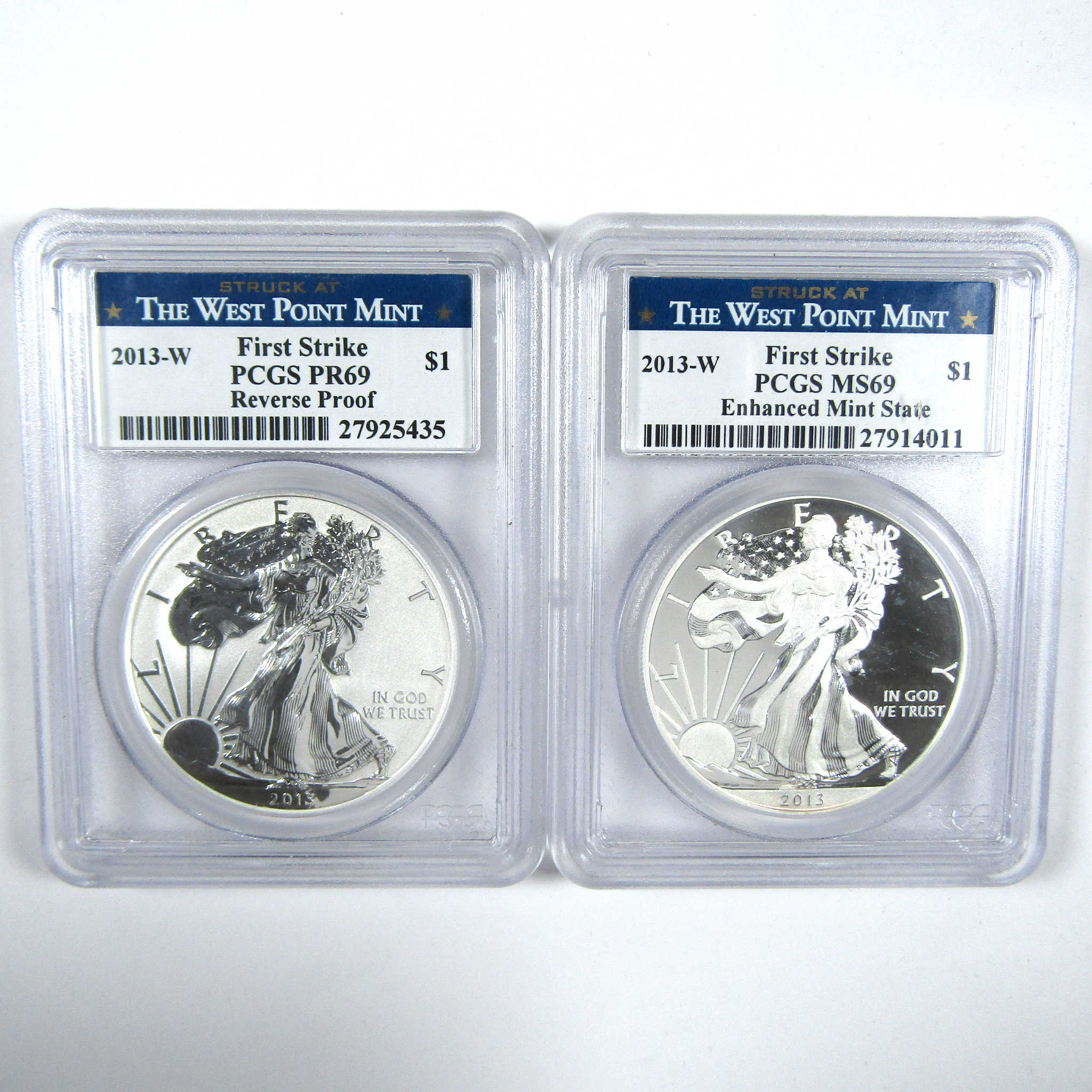 2013 American Eagle West Point Silver Set PR69 & MS69 PCGS SKU:CPC6865