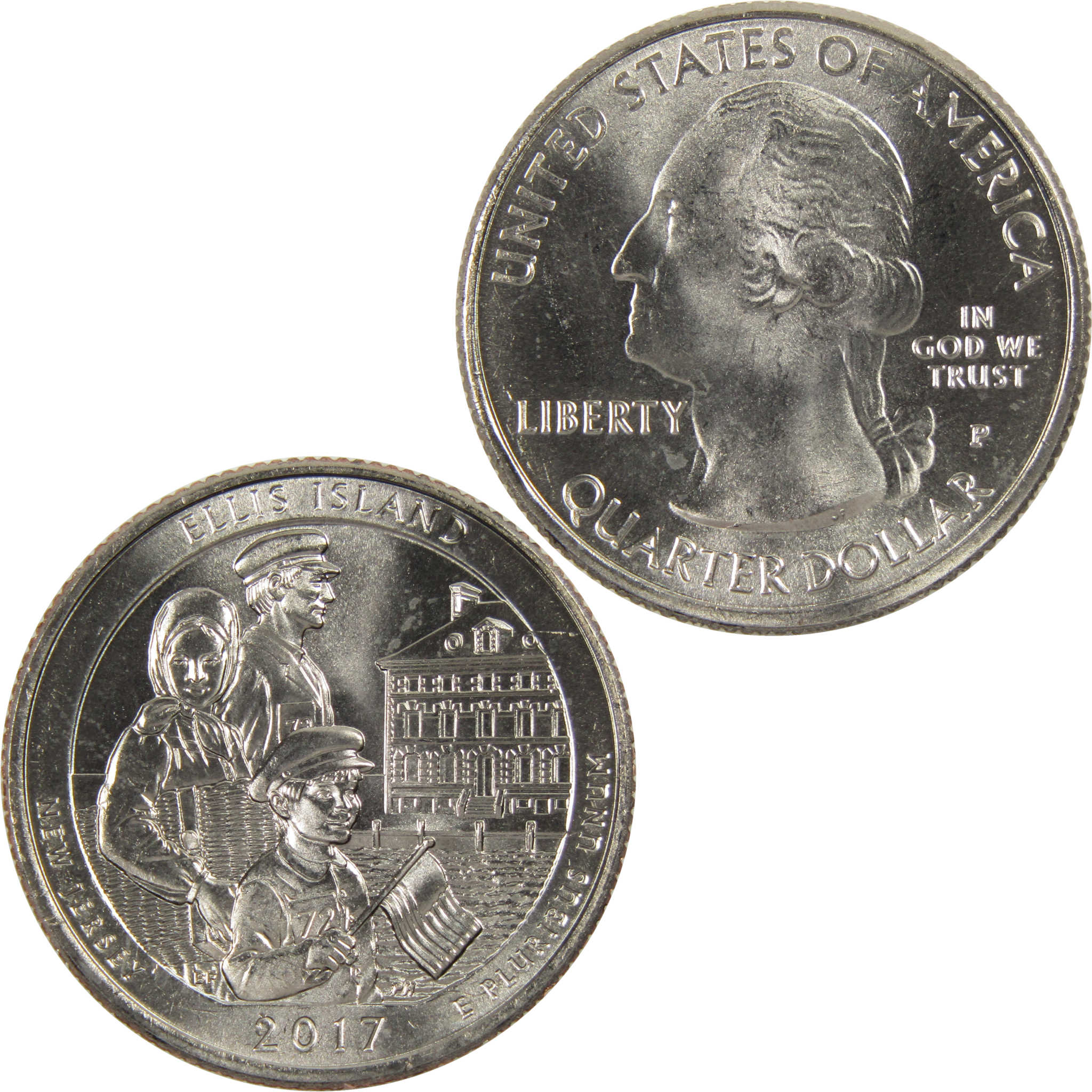 2017 P Ellis Island National Park Quarter BU Uncirculated Clad Coin