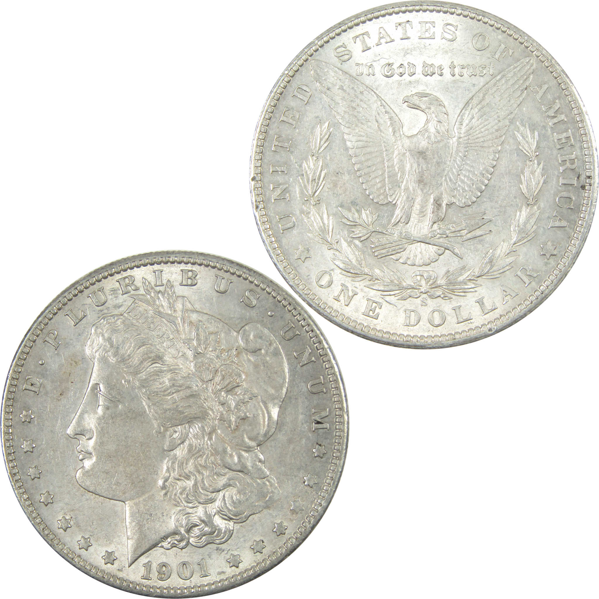 1901 S Morgan Dollar Borderline Uncirculated Silver $1 Coin SKU:I15159 - Morgan coin - Morgan silver dollar - Morgan silver dollar for sale - Profile Coins &amp; Collectibles