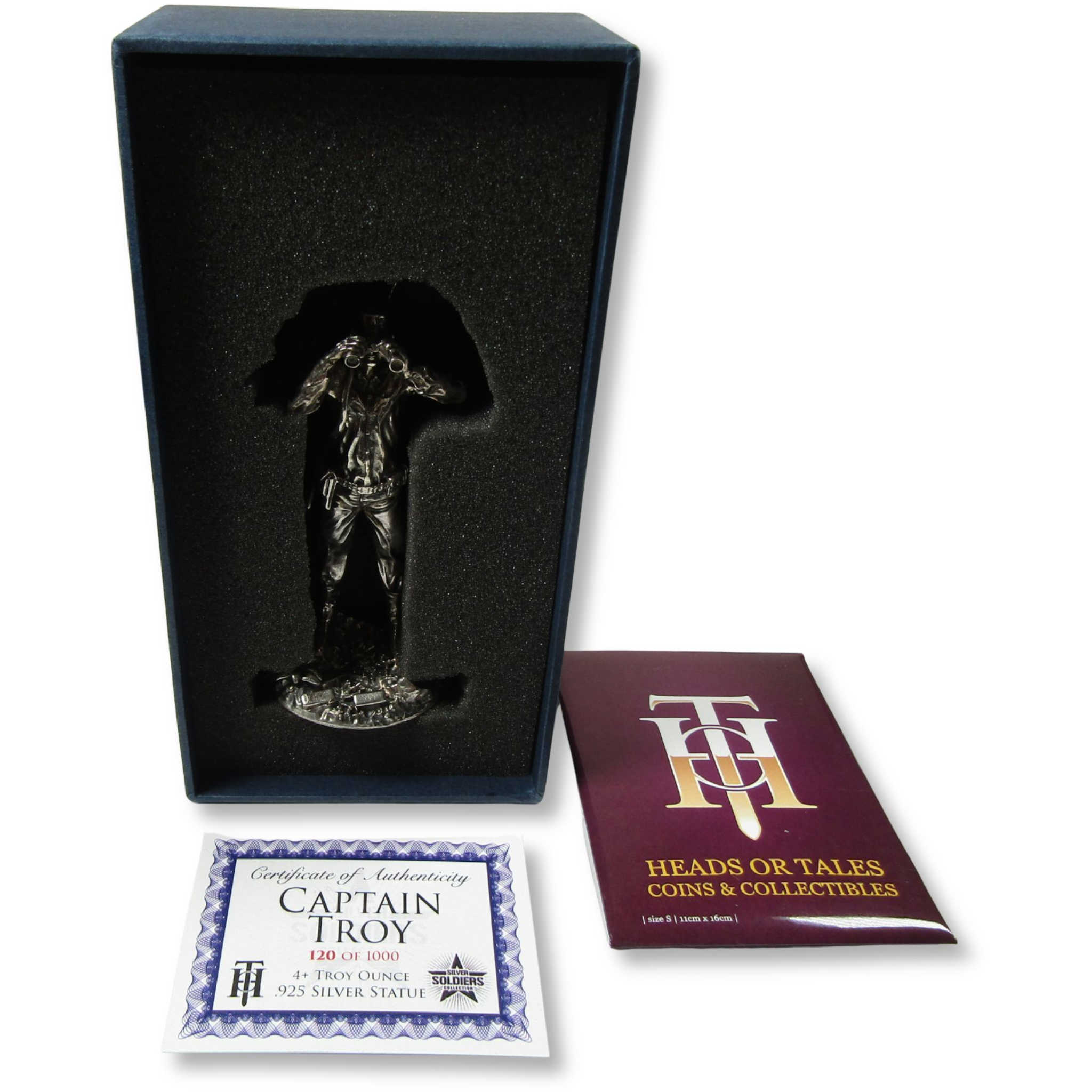 Officer Captain Troy Army Man 4 oz Sterling Silver Soldier Statue COA