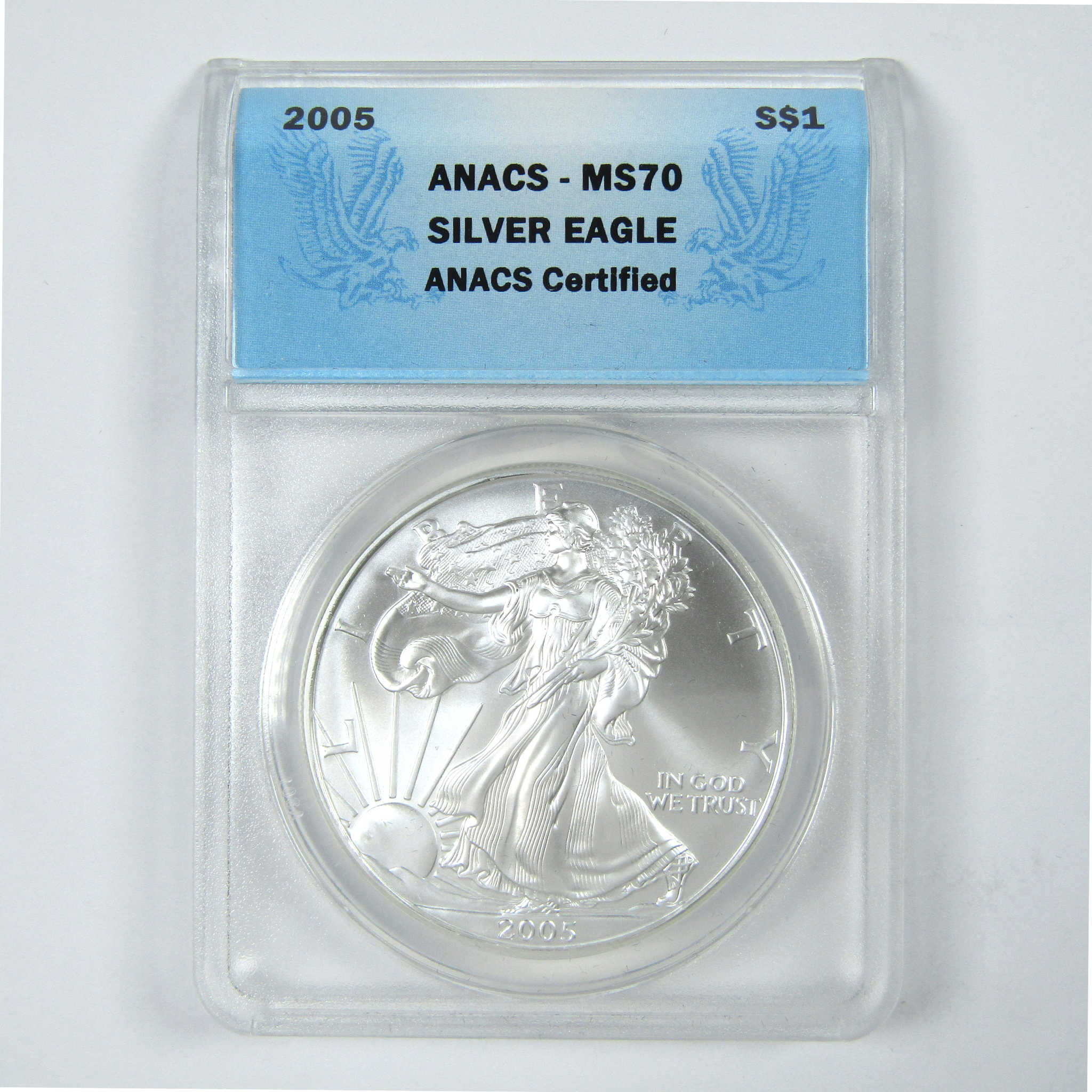 2005 American Silver Eagle MS 70 ANACS $1 Uncirculated SKU:CPC8017