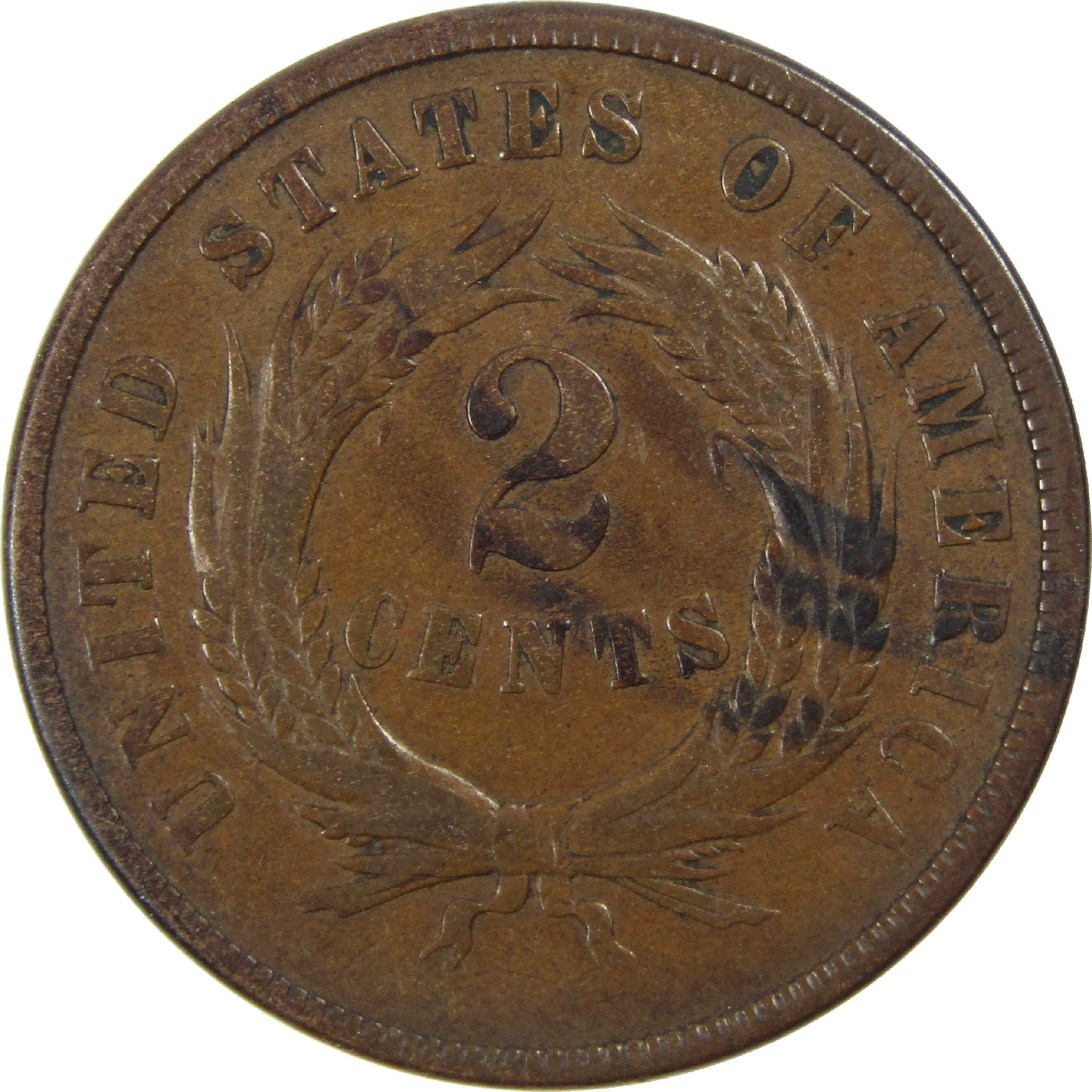 1866 Two Cent Piece VG Very Good 2c Coin SKU:I12591