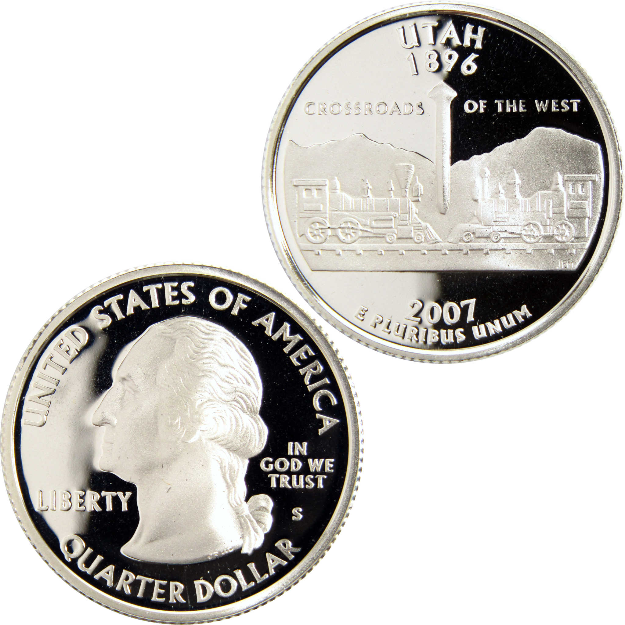 2007 S Utah State Quarter Silver 25c Proof Coin