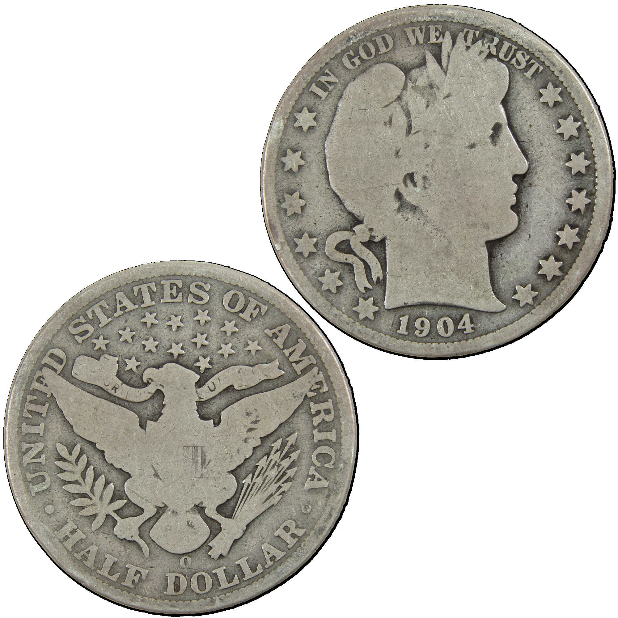 1904 O Barber Half Dollar G Good Silver 50c Coin SKU:I12785