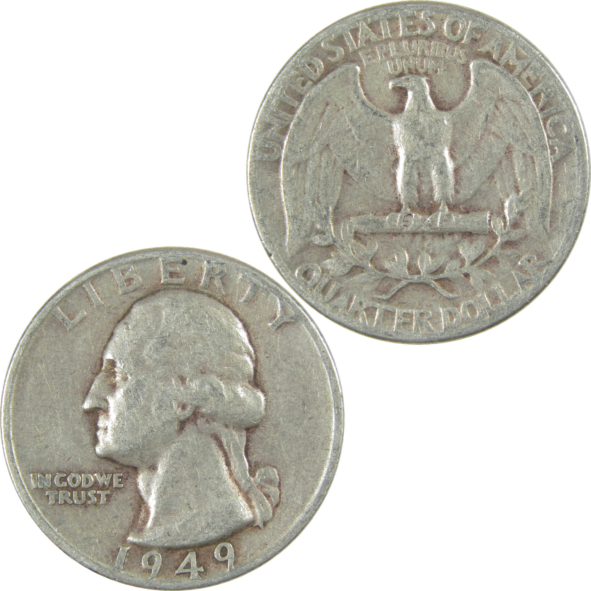 1949 Washington Quarter VG Very Good Silver 25c Coin