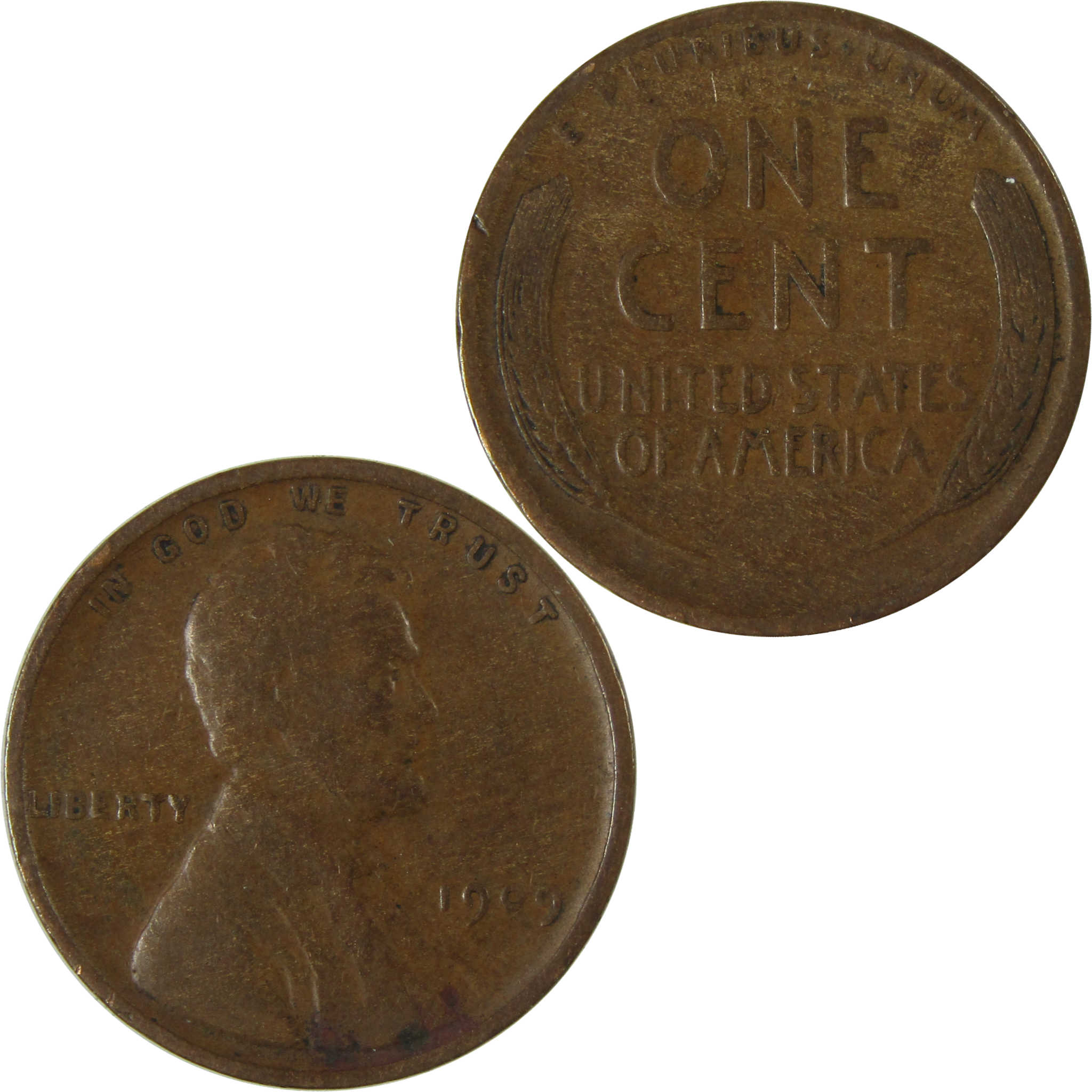 1909 Lincoln Wheat Cent F Fine Penny 1c Coin Collectible SKU:I26756