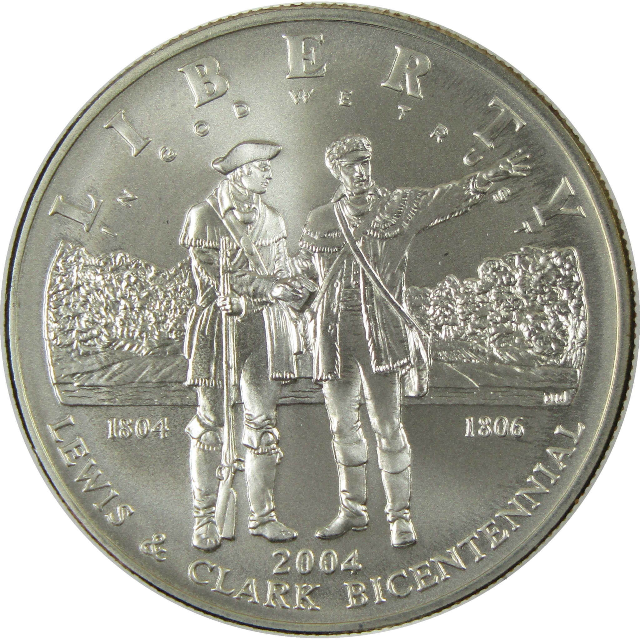 2004 P Lewis and Clark Commemorative Silver Dollar Uncirculated Coin