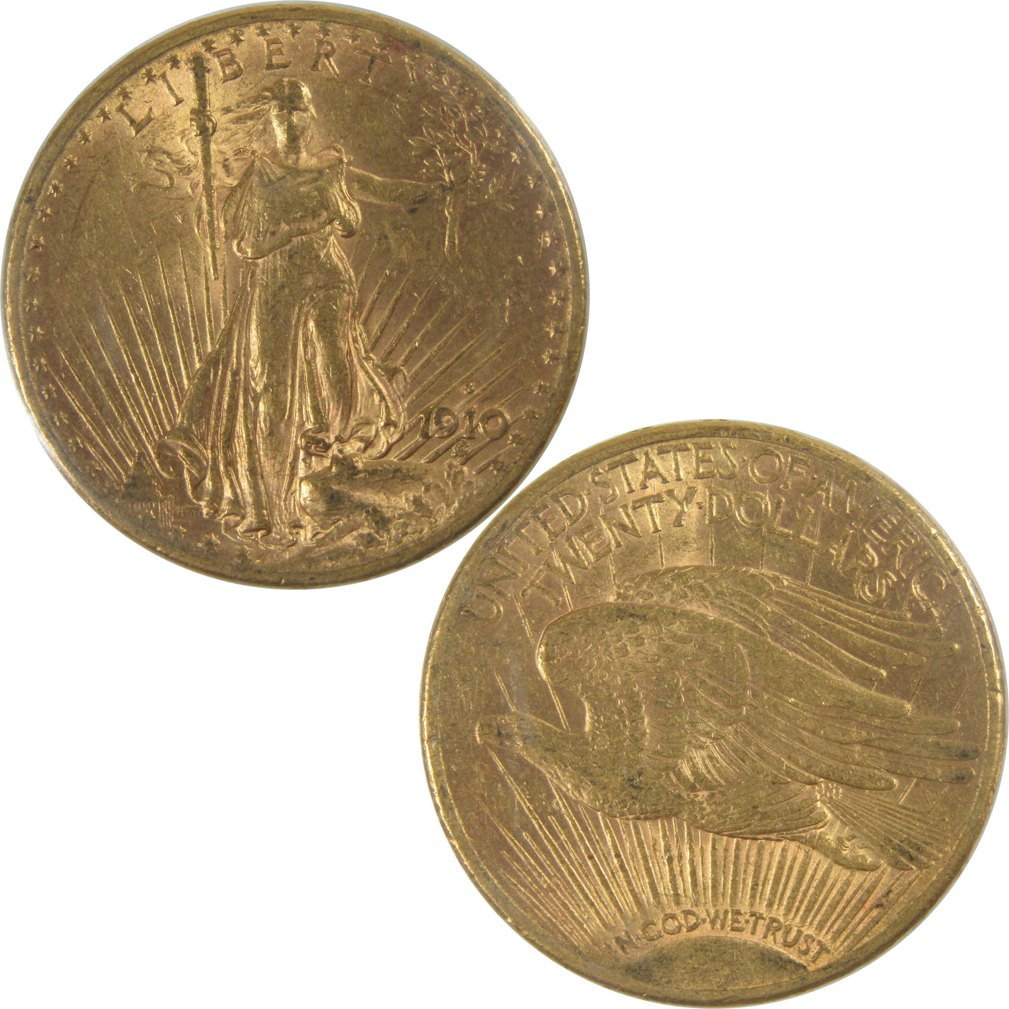 1910 S Saint-Gaudens Double Eagle AU About Uncirculated Gold $20 Coin