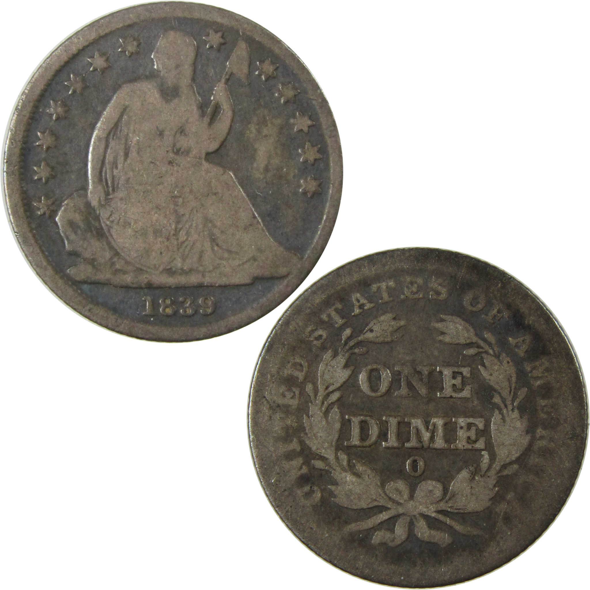 1839 O Seated Liberty Silver Dime VG Very Good 10c Coin SKU:I25392