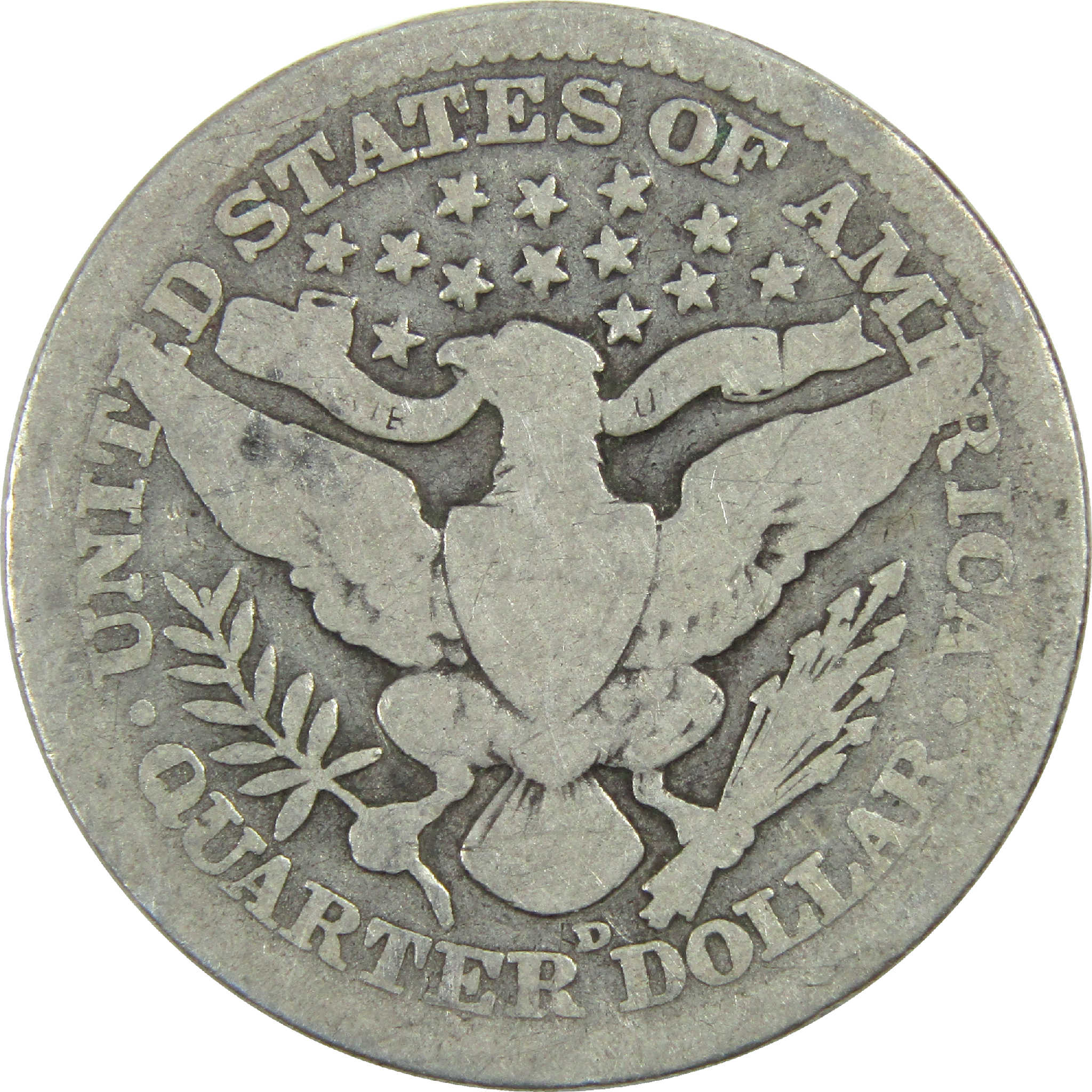 1915 D Barber Quarter G Good Silver 25c Coin SKU:I13166