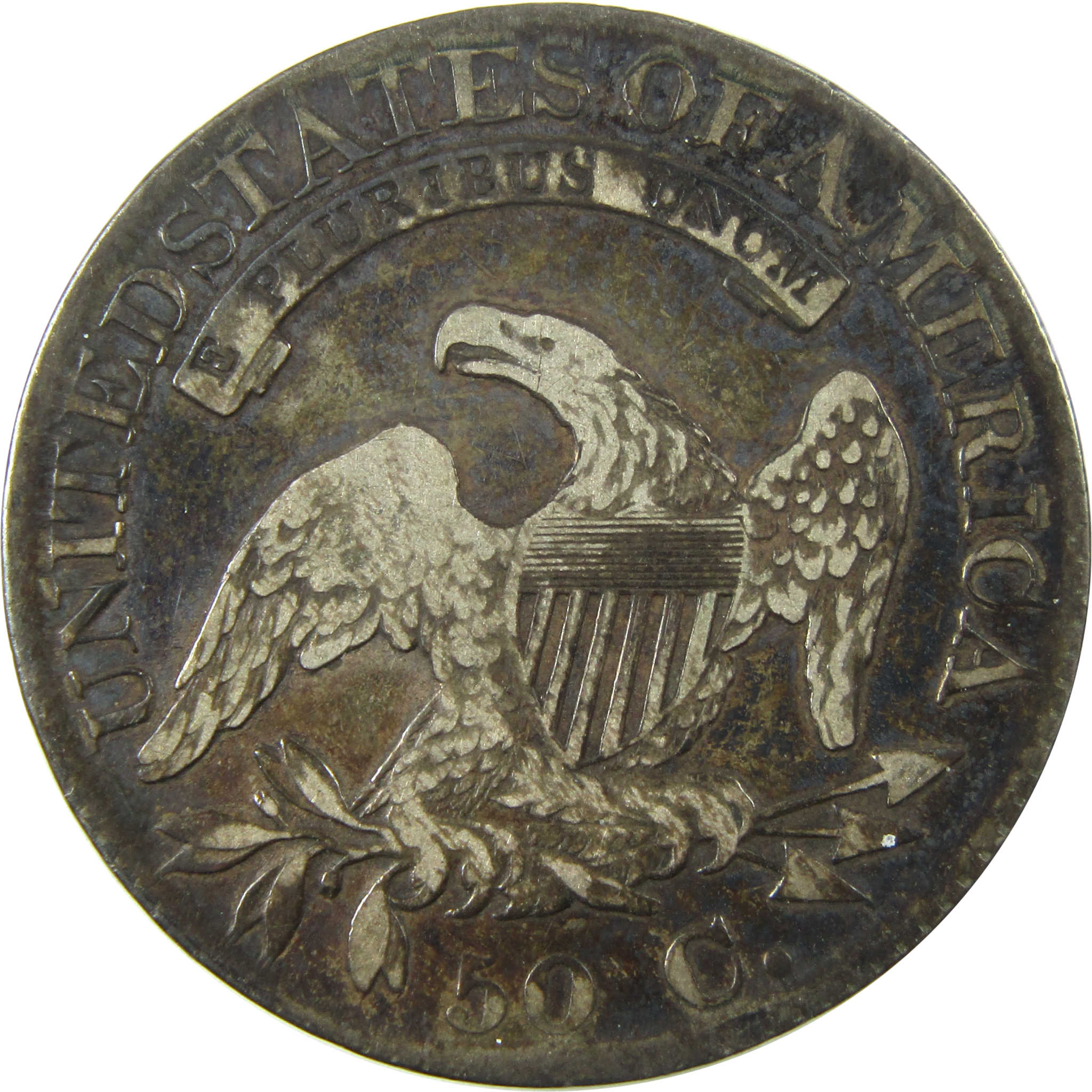 1825 Capped Bust Silver Half Dollar F Fine 50c Coin SKU:I25114