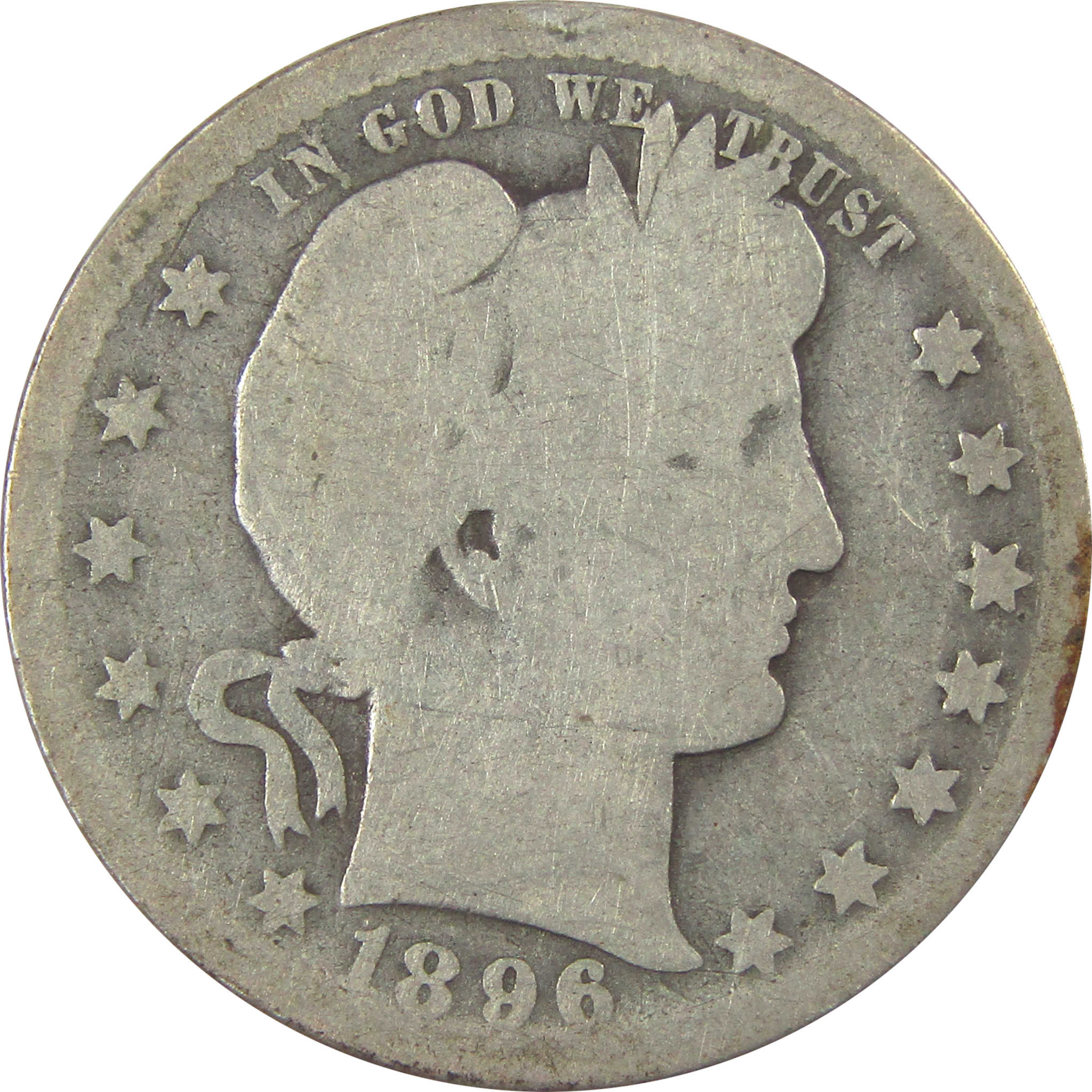 1896 O Barber Quarter AG About Good Silver 25c Coin SKU:I21883