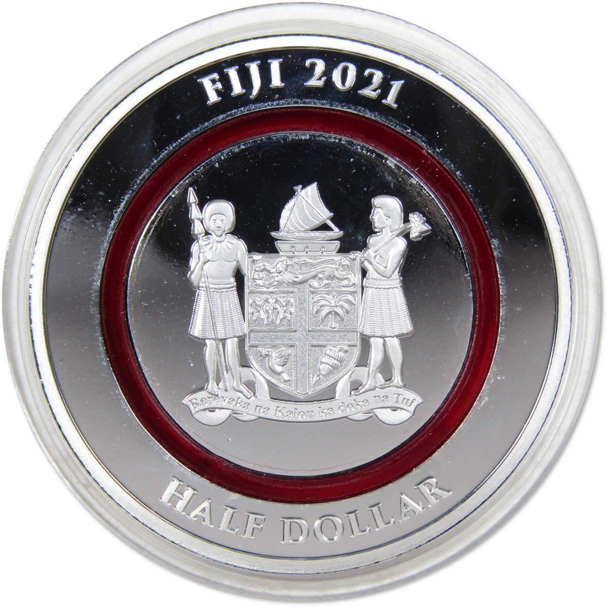 2021 Fiji Christmas Glow Santa Claus Sleigh Half Dollar Uncirculated