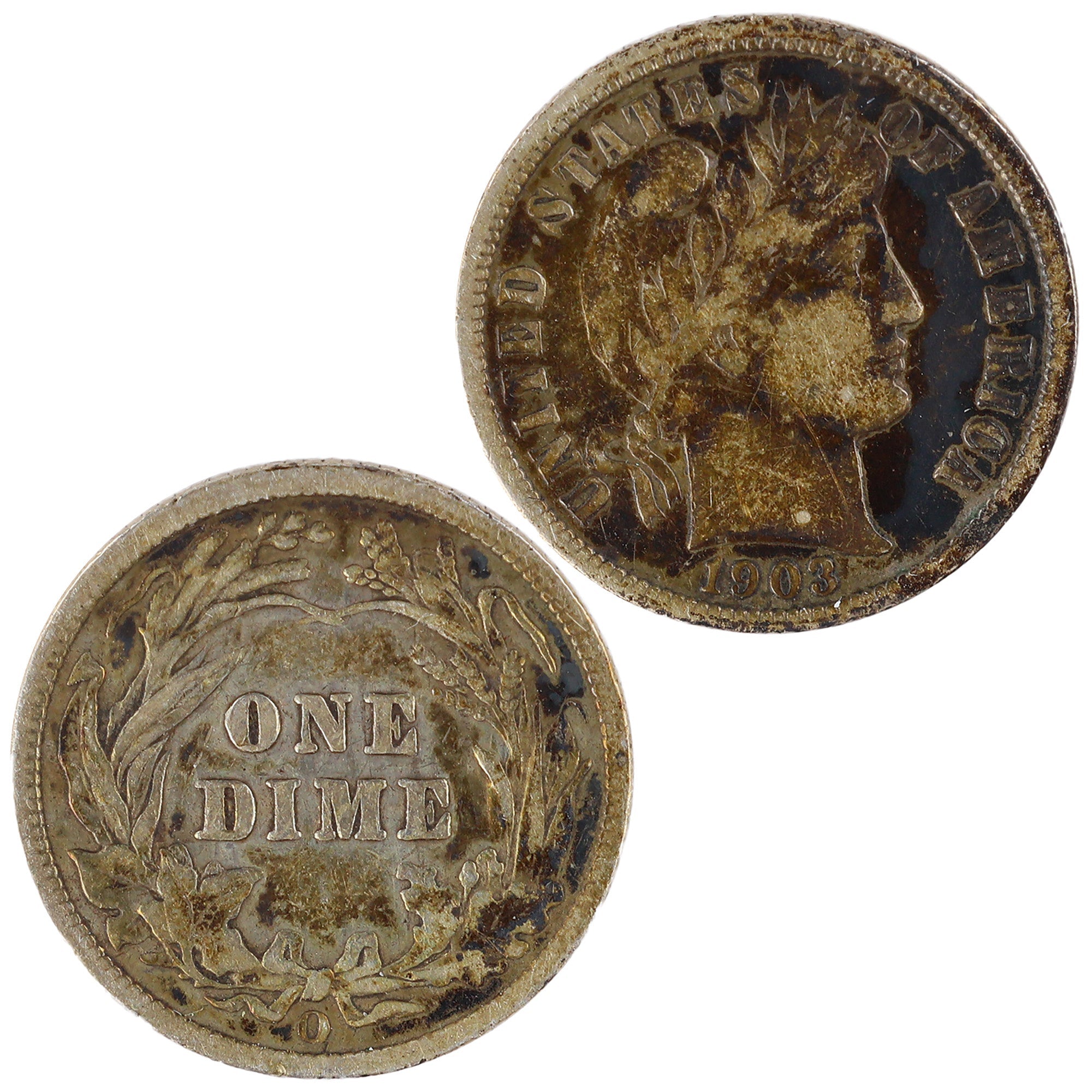 1903 O Barber Dime F Fine Details Silver 10c Coin SKU:I11973