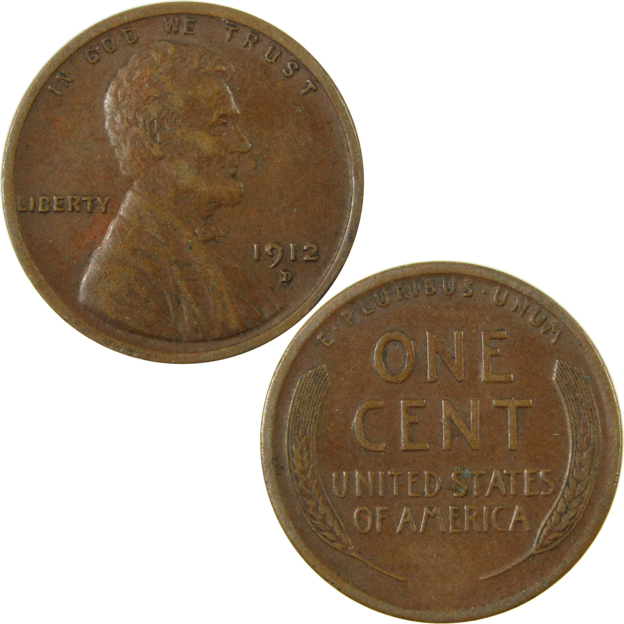 1912 D Lincoln Wheat Cent VF Very Fine Penny 1c Coin SKU:I28142