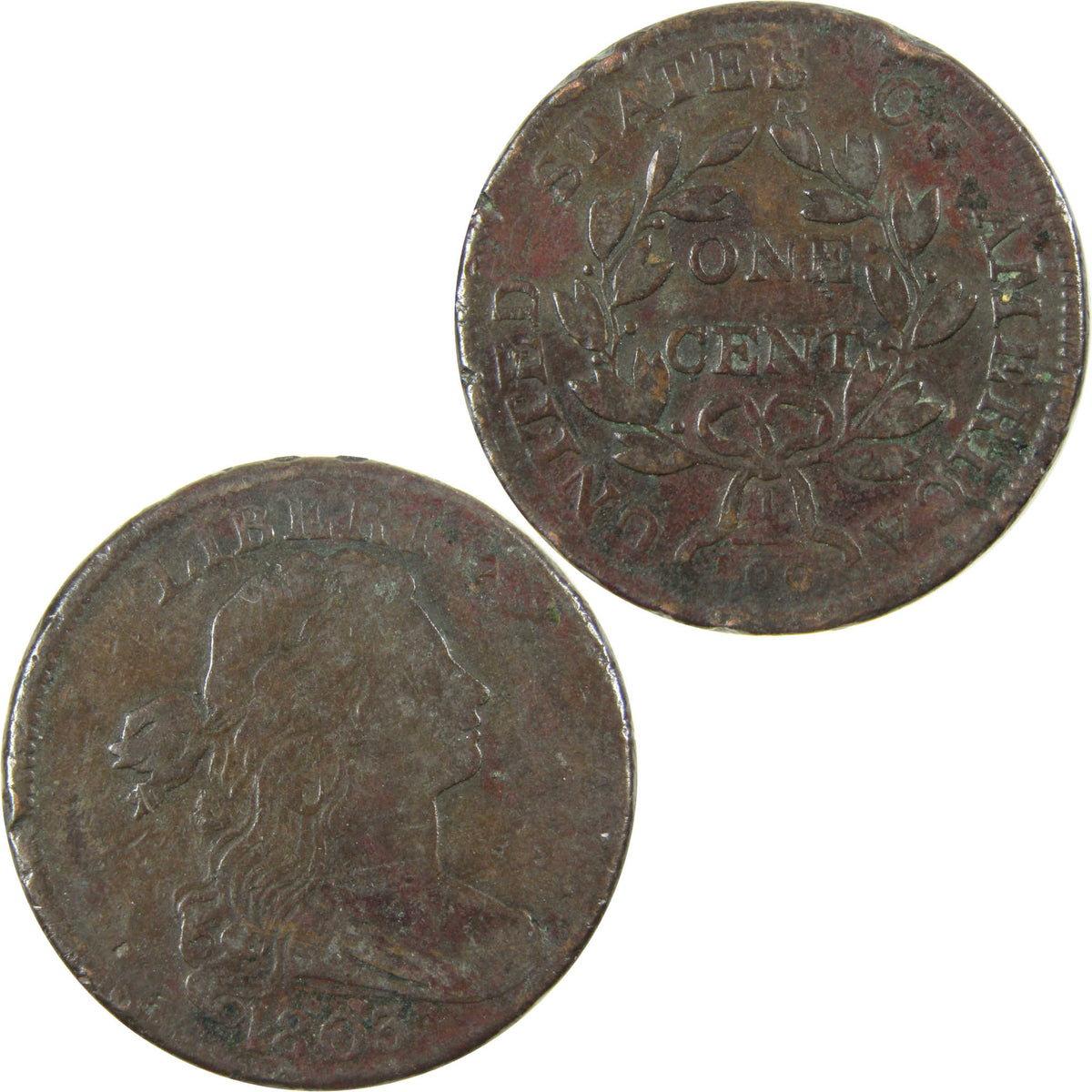 1803 Sm Date Sm Fraction Draped Bust Large 1c F Details SKU:CP1749