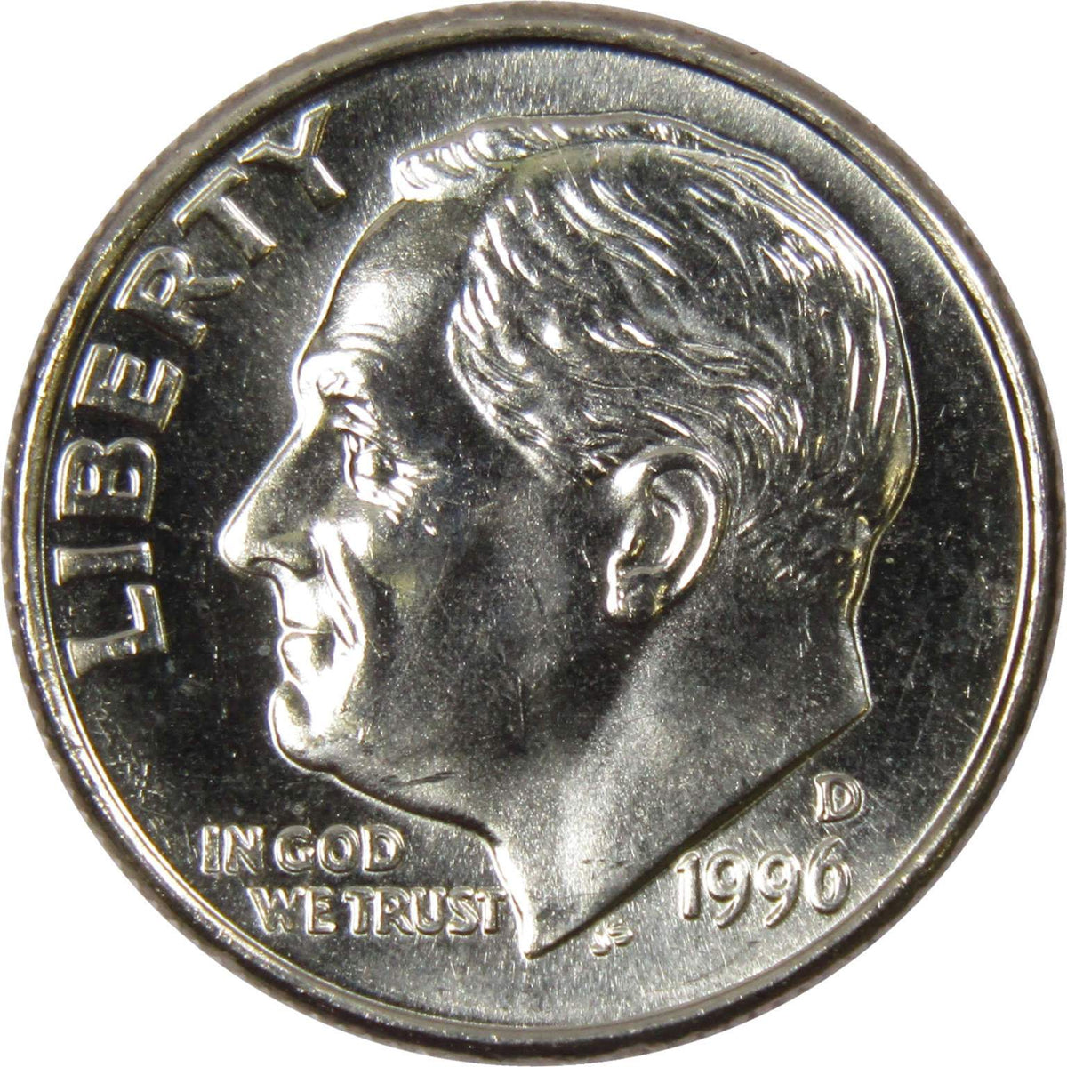 1996 D Roosevelt Dime Clad Uncirculated Mint State 10c Coin