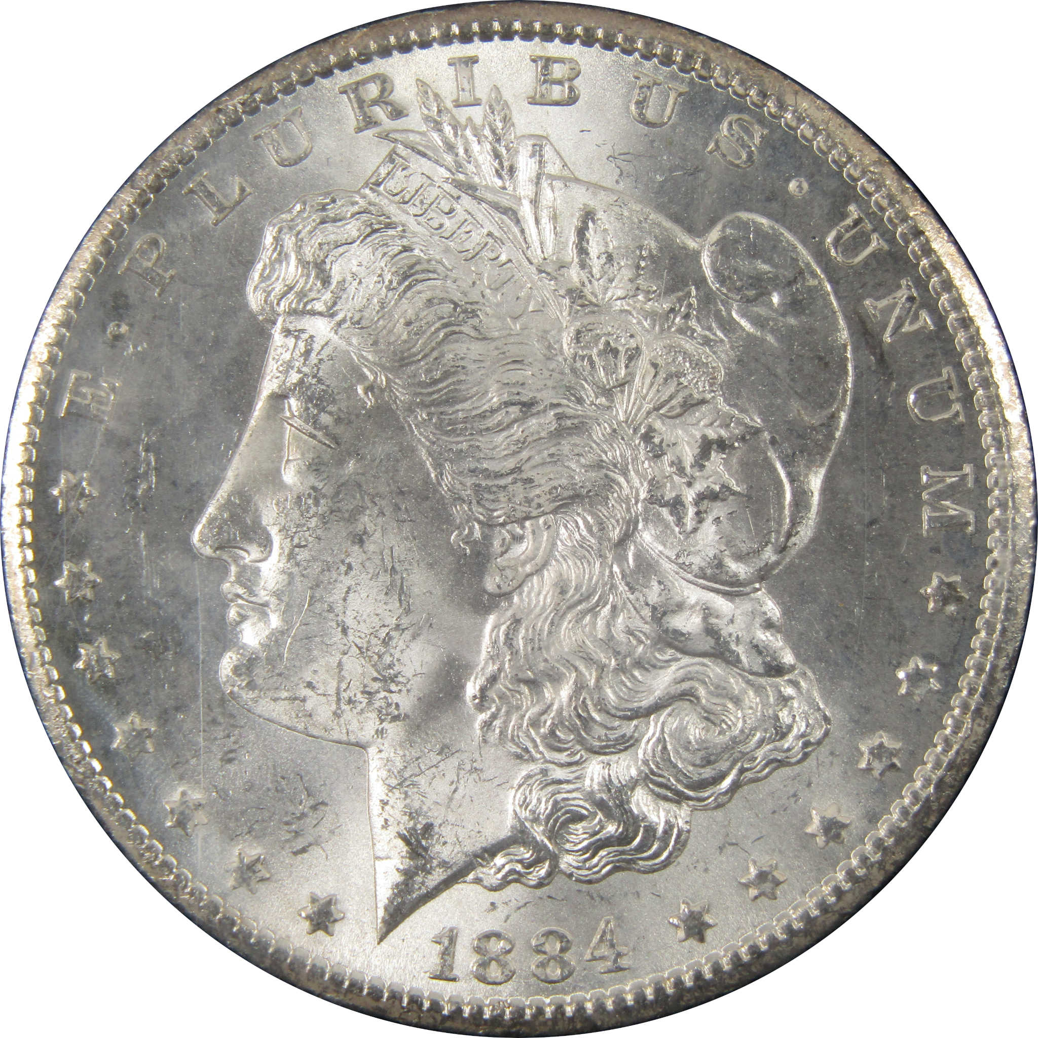1884 CC GSA Morgan Dollar BU Uncirculated Silver $1 Toned SKU:I9437