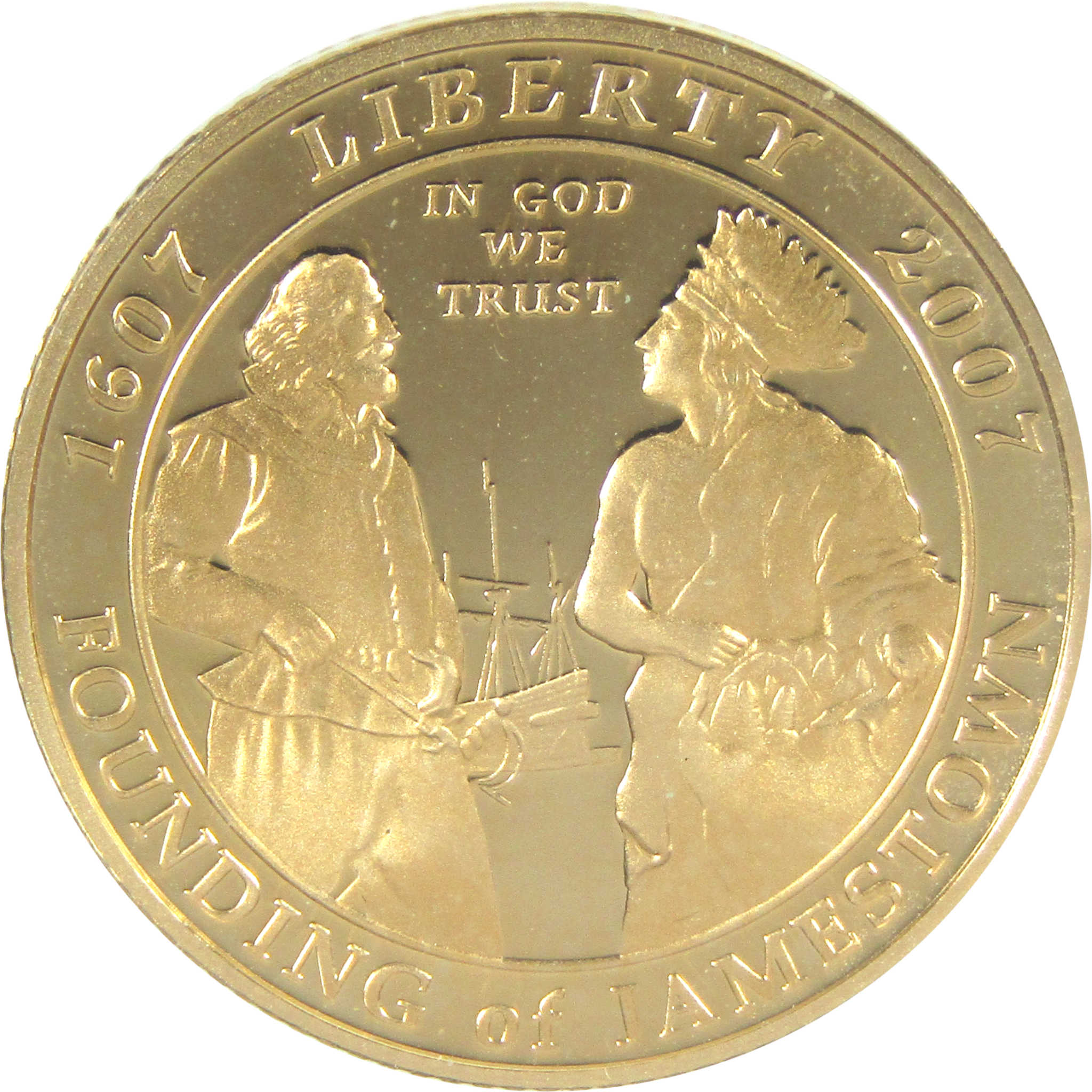 Jamestown 400th Anniversary Commemorative 2007 W Proof Gold $5 Coin