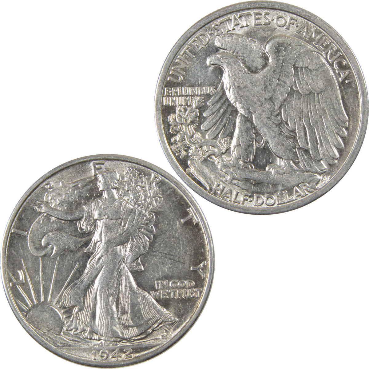 1942 S Liberty Walking Silver 50c Borderline Uncirculated SKU:I28659