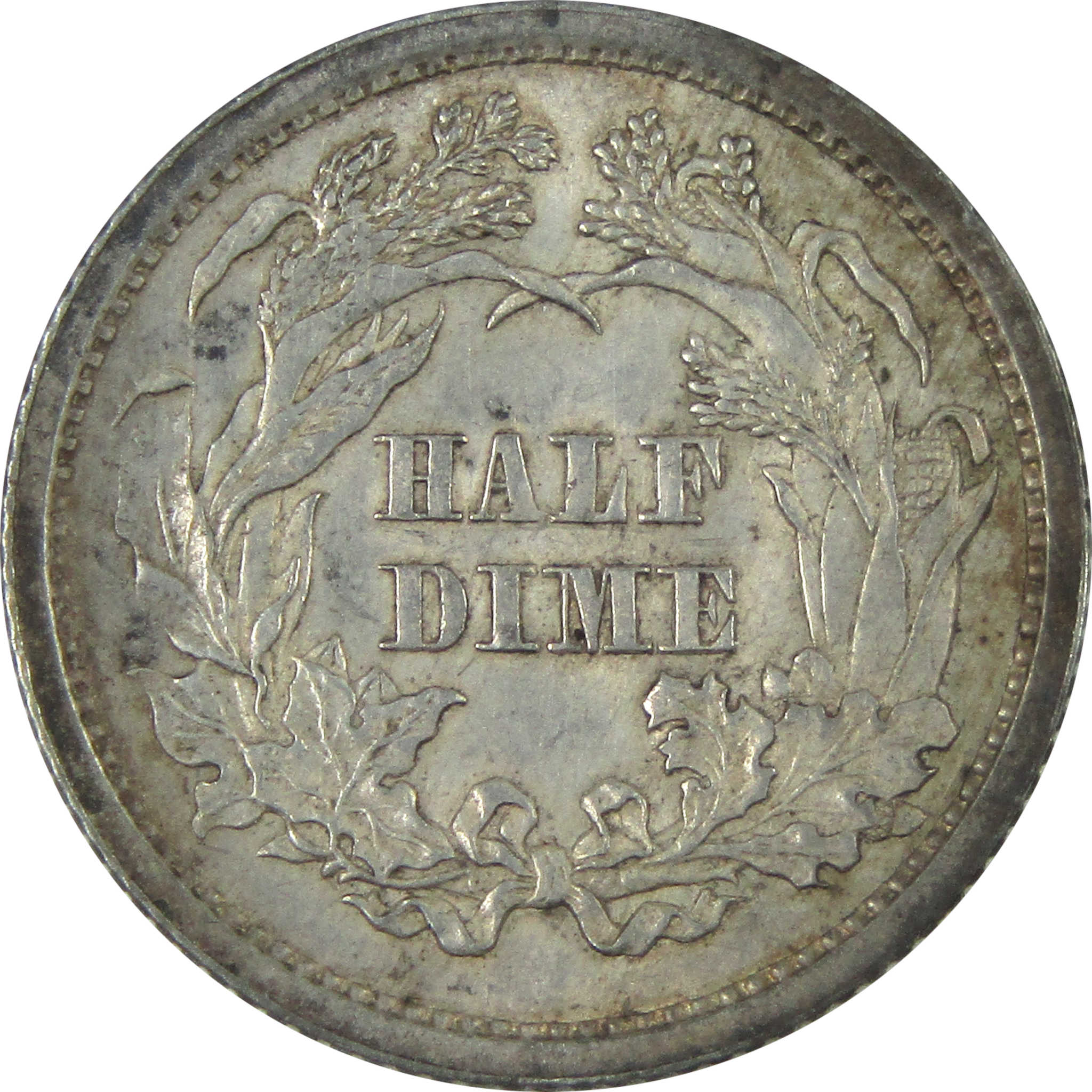 1862 Seated Liberty Half Dime Borderline Uncirculated SKU:I15179