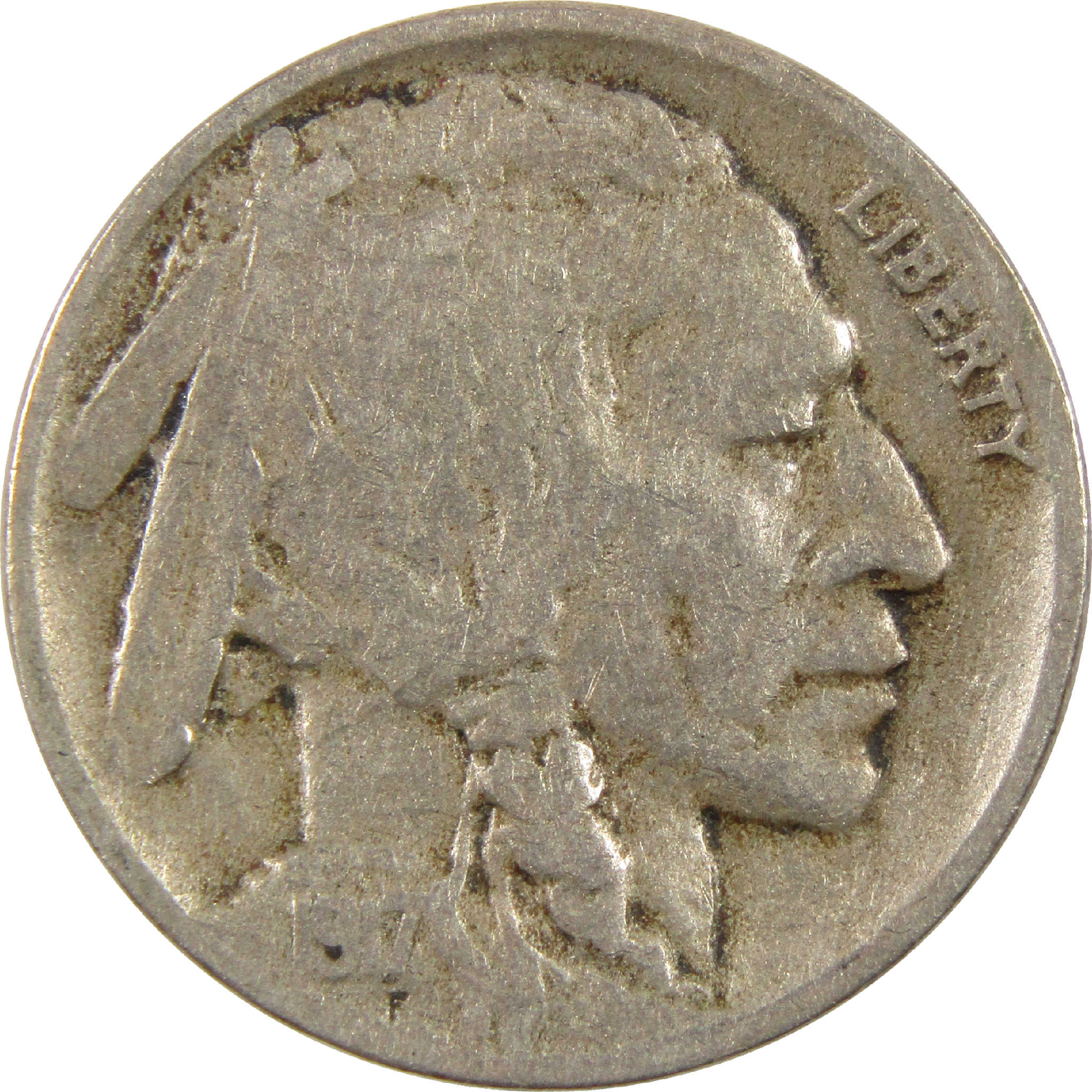 1917 D Indian Head Buffalo Nickel F Fine 5c Coin SKU:I11400