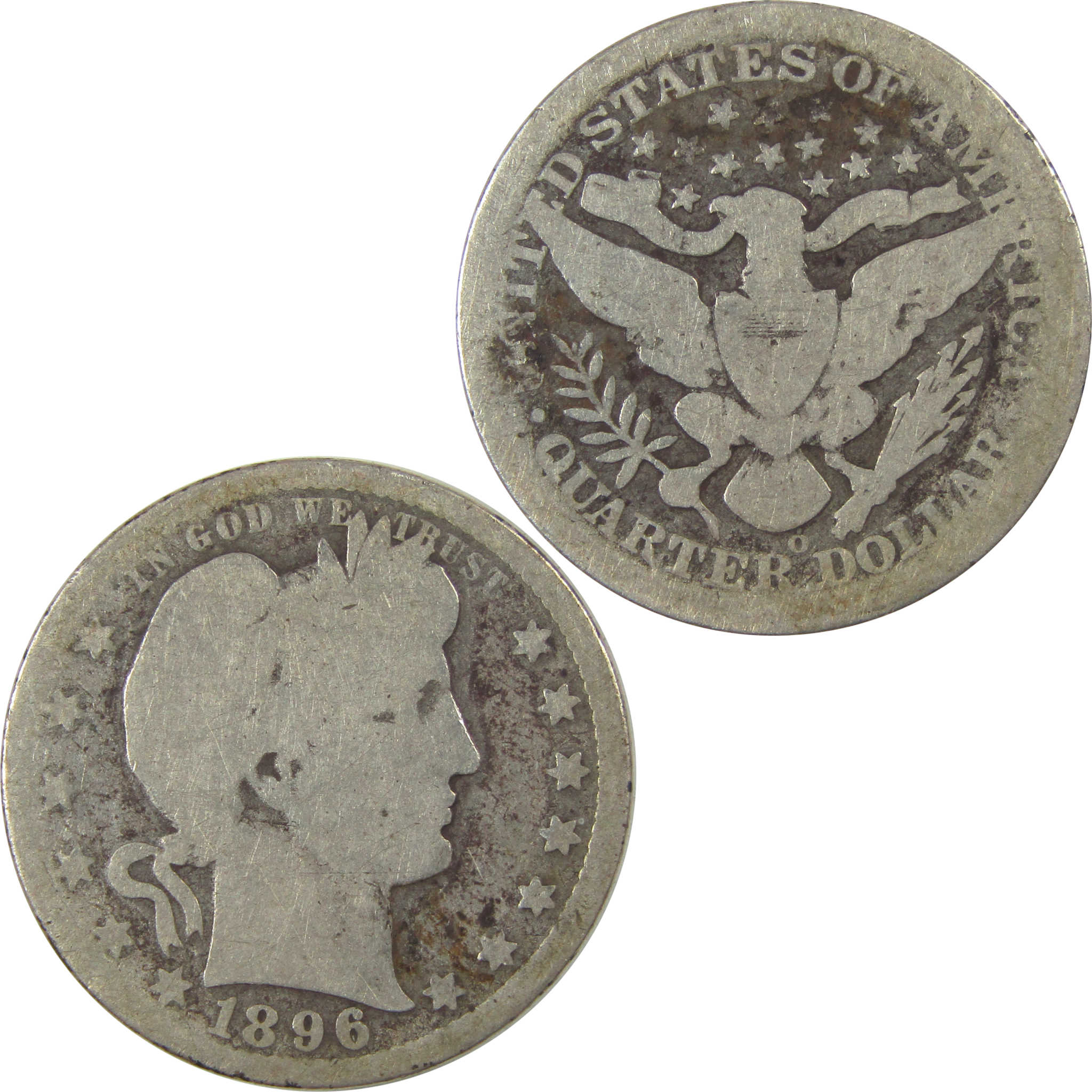 1896 O Barber Quarter AG About Good Silver 25c Coin SKU:I21868