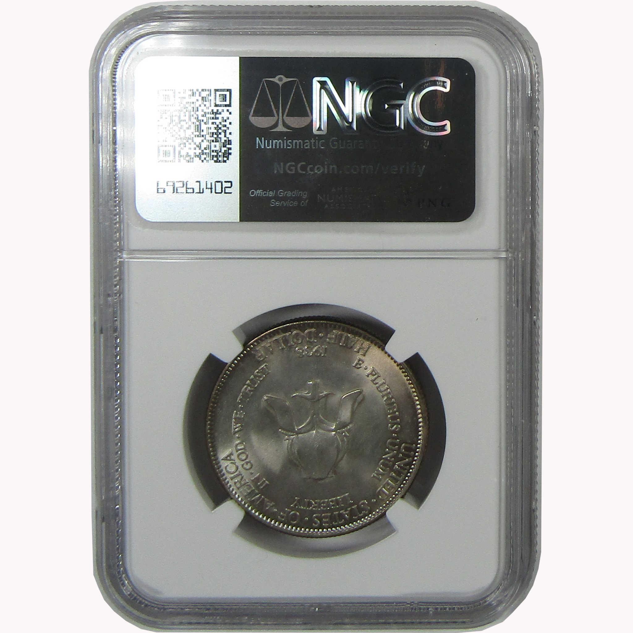 1938 New Rochelle New York Commemorative Silver Half Dollar MS 64 NGC