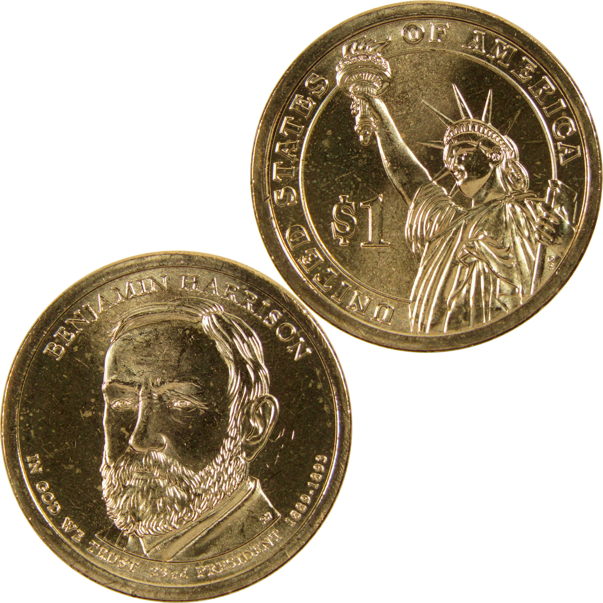 2012 D Benjamin Harrison Presidential Dollar BU Uncirculated $1 Coin