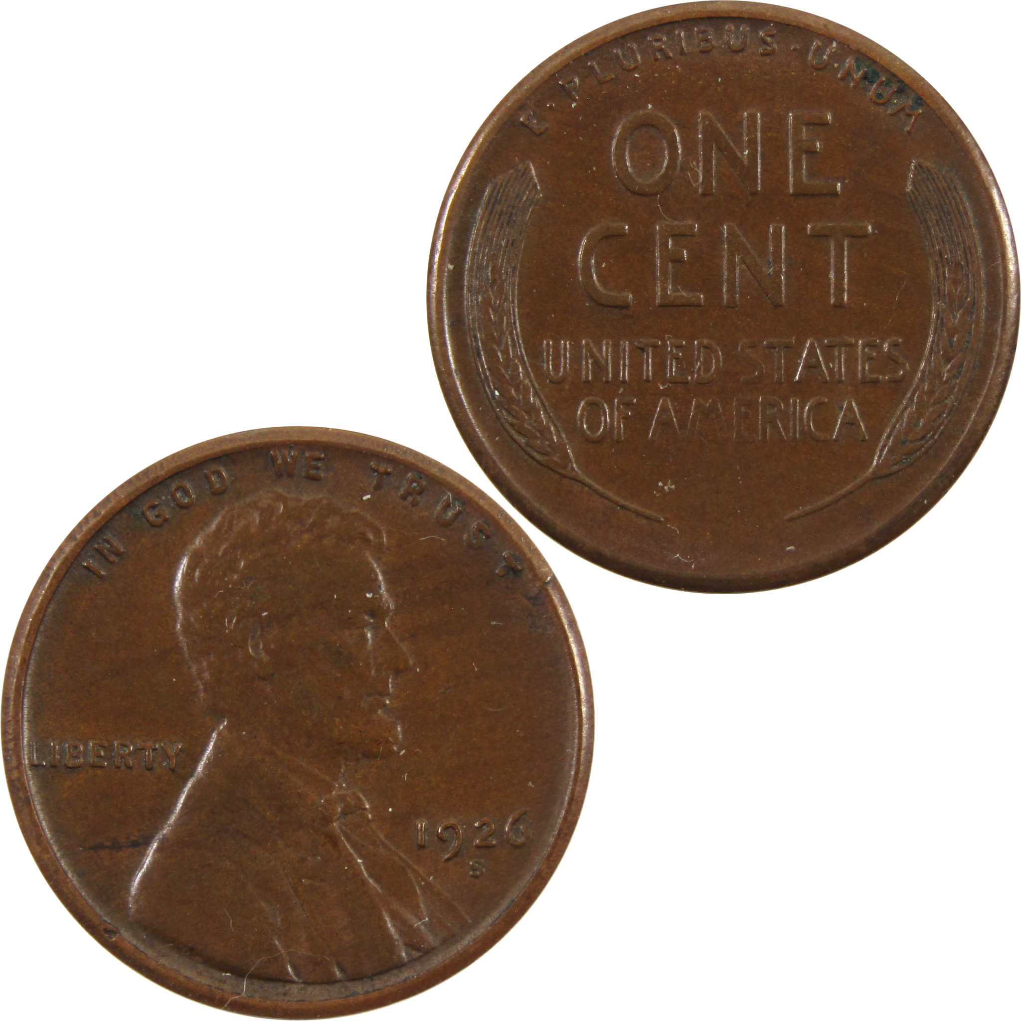 1926 S Lincoln Wheat Cent AU About Uncirculated Penny 1c SKU:I10645
