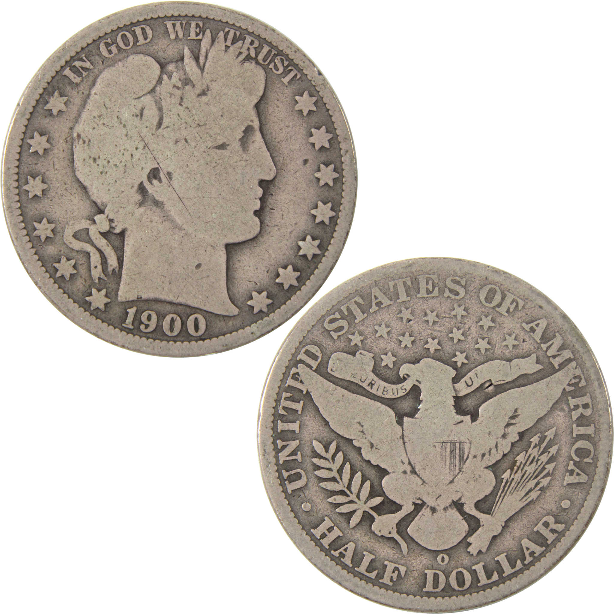 1900 O Barber Half Dollar AG About Good Silver 50c Coin SKU:I14147