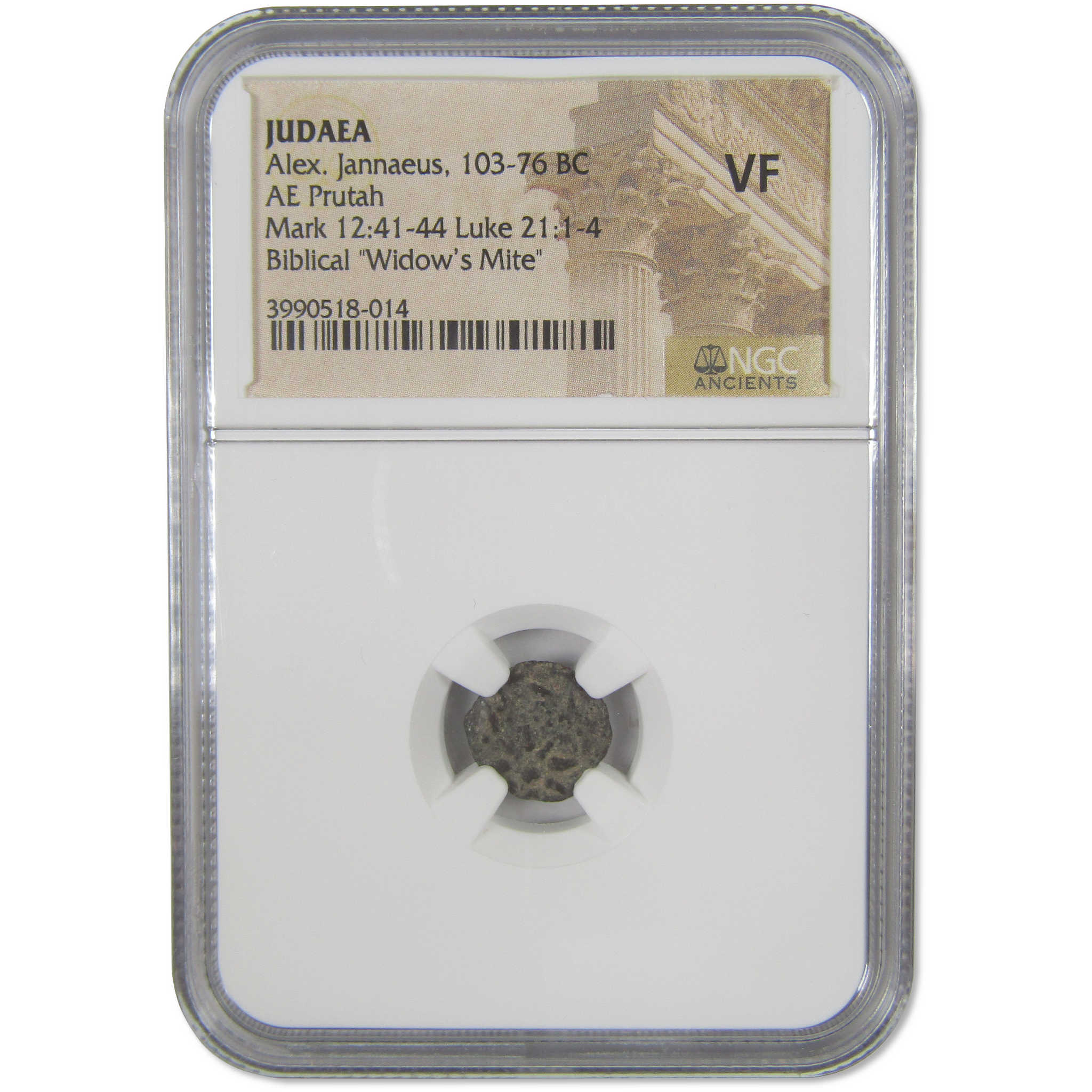 Judaea Alex Jannaeus Biblical Widow's Mite Prutah VF NGC SKU:OPC198