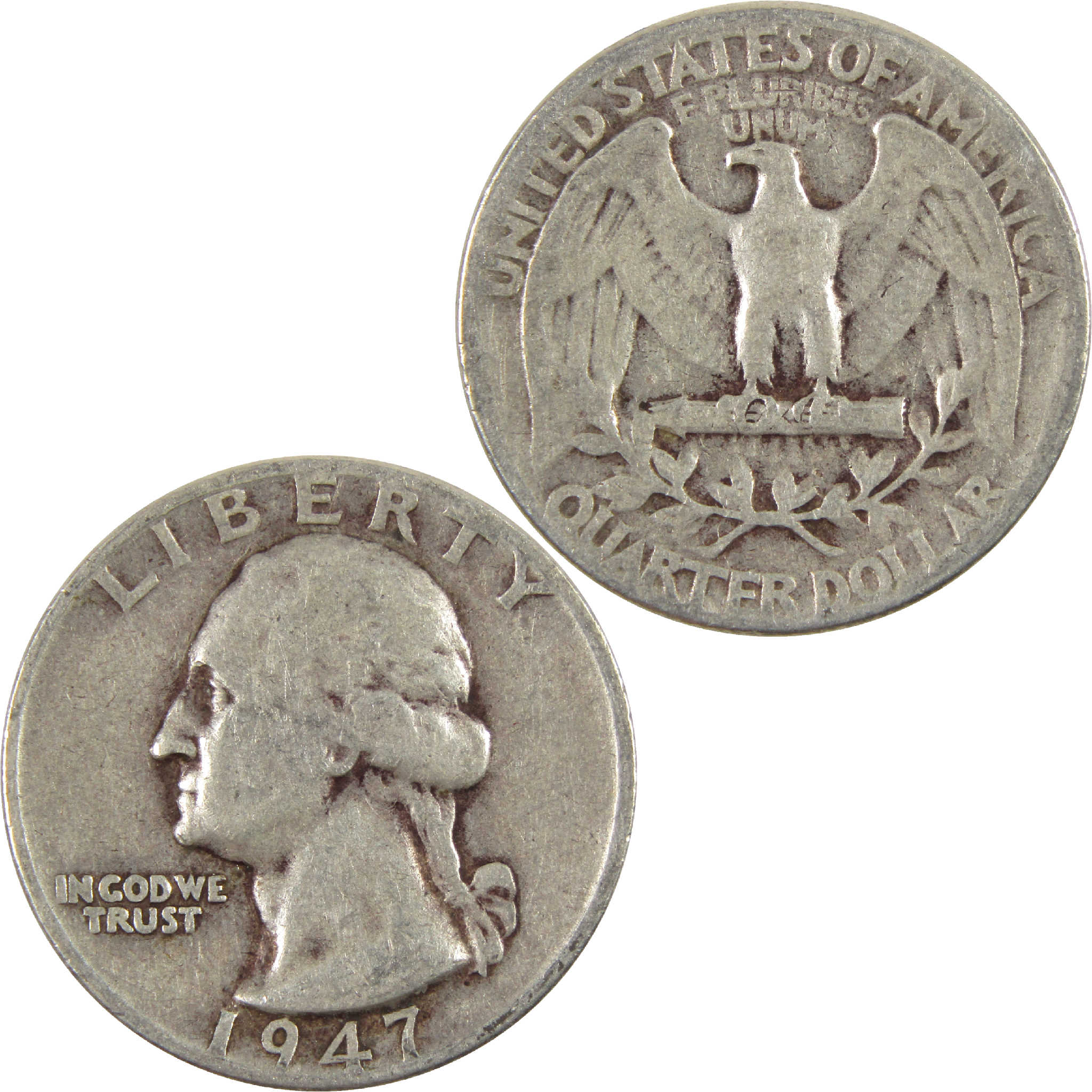 1947 Washington Quarter G Good Silver 25c Coin